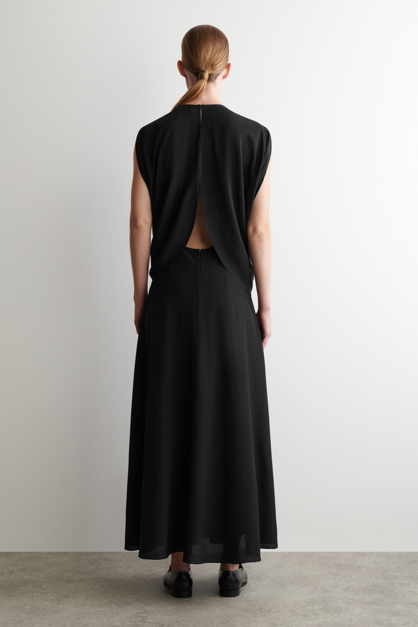 Draped Silk Maxi Dress