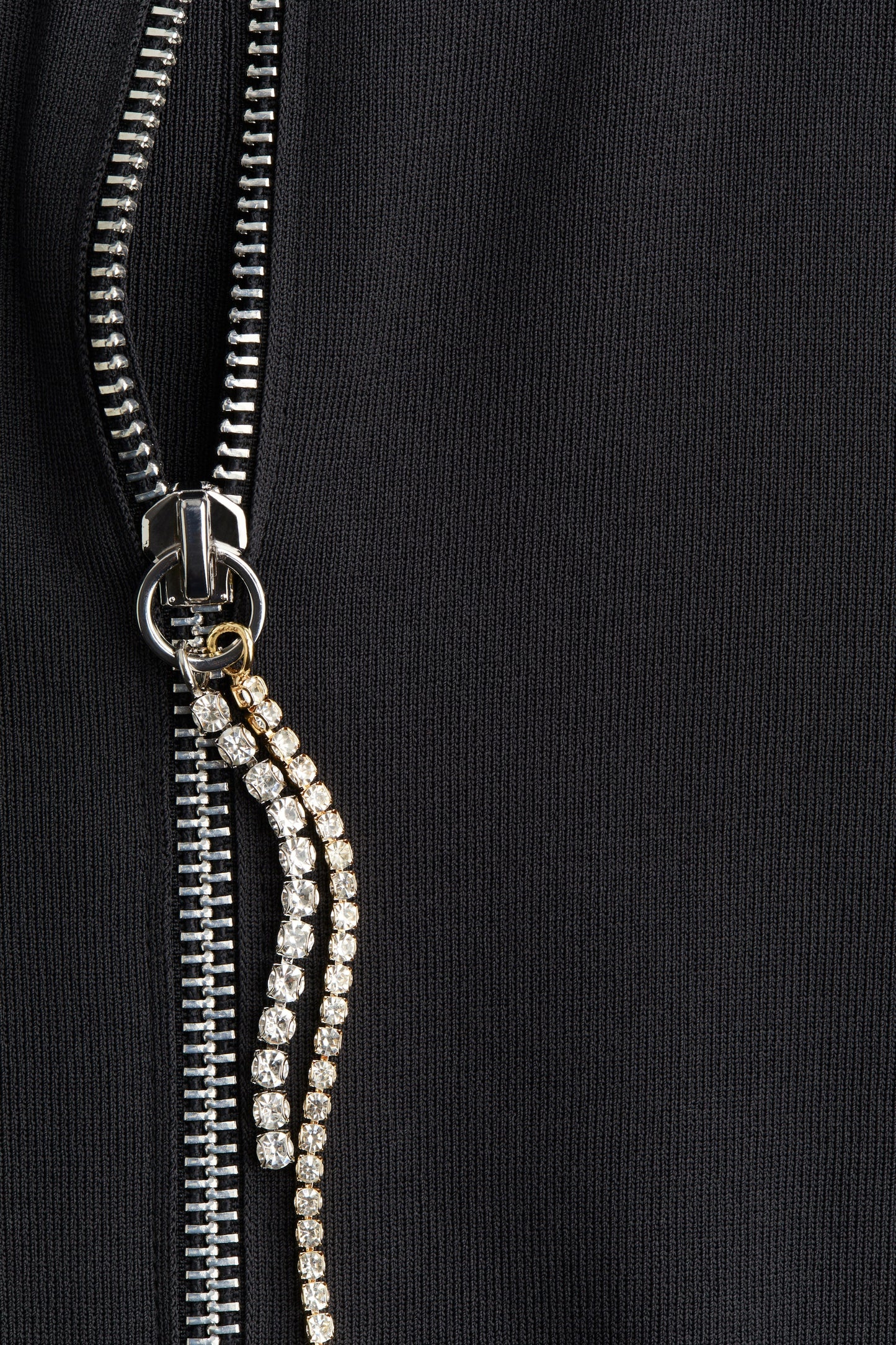 Rhinestone-detail zip-through top