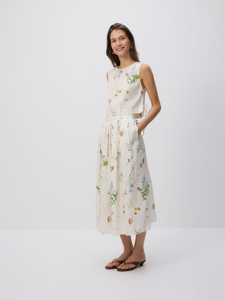 Floral cotton skirt