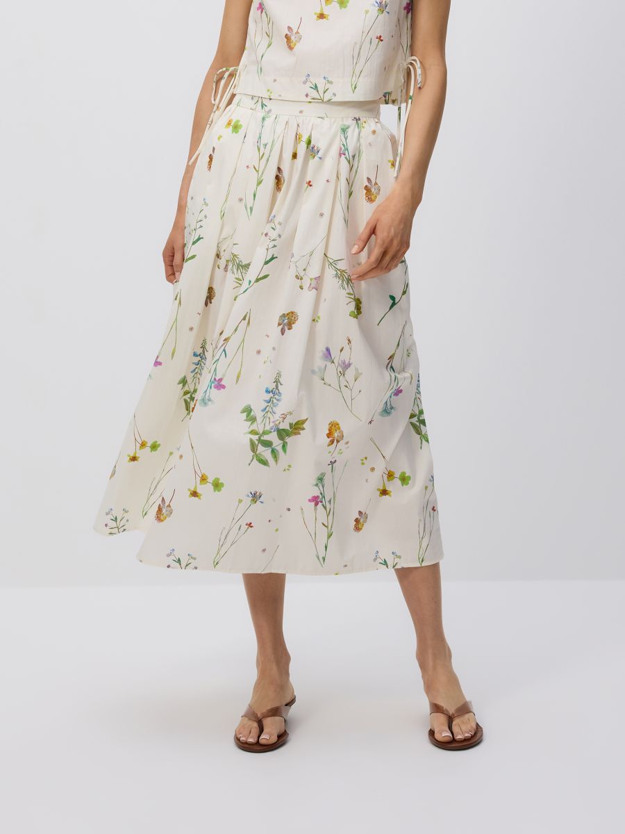 Floral cotton skirt