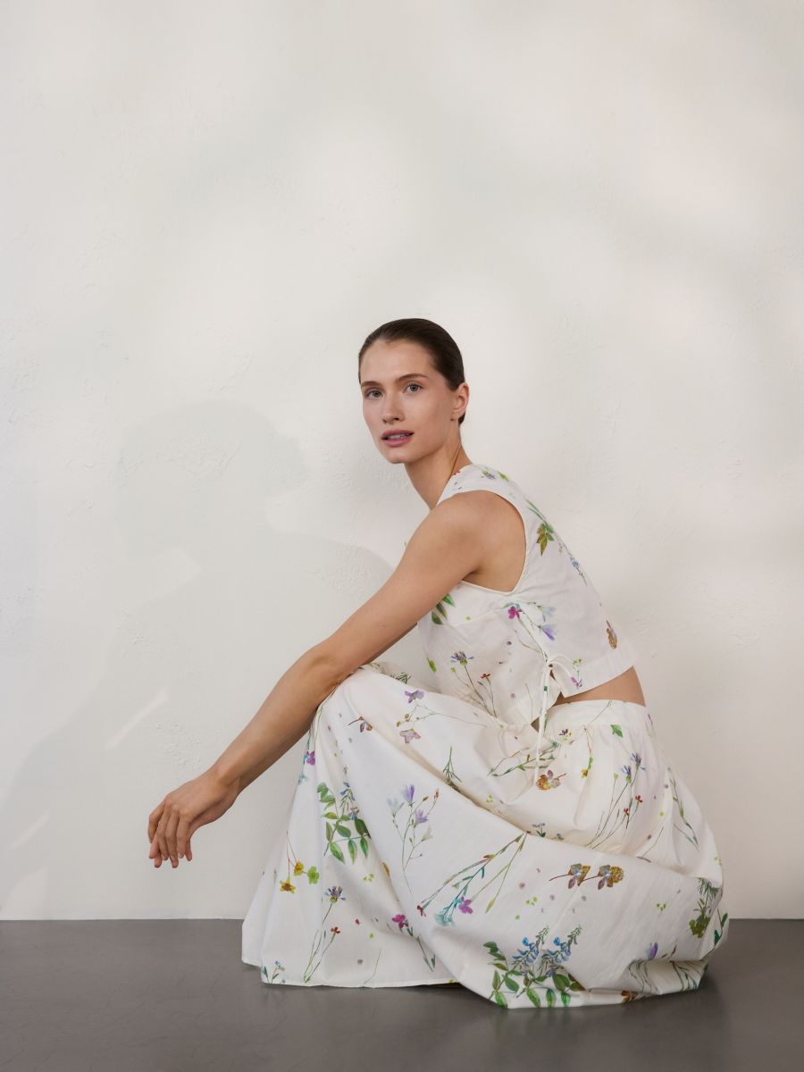 Floral cotton skirt