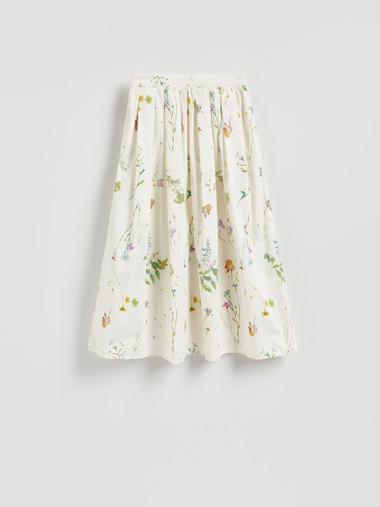 Floral cotton skirt