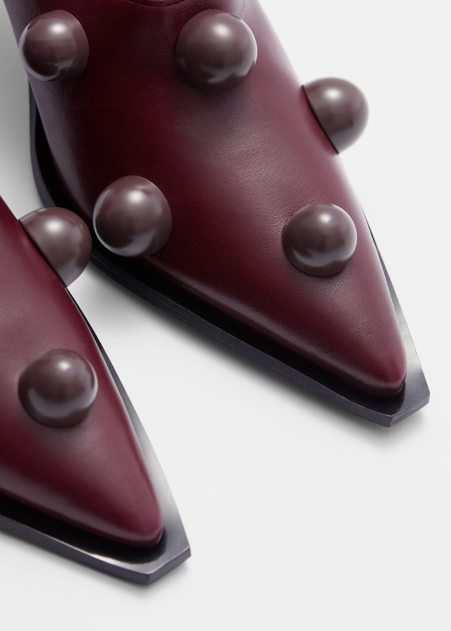 Beaded Leather Mules