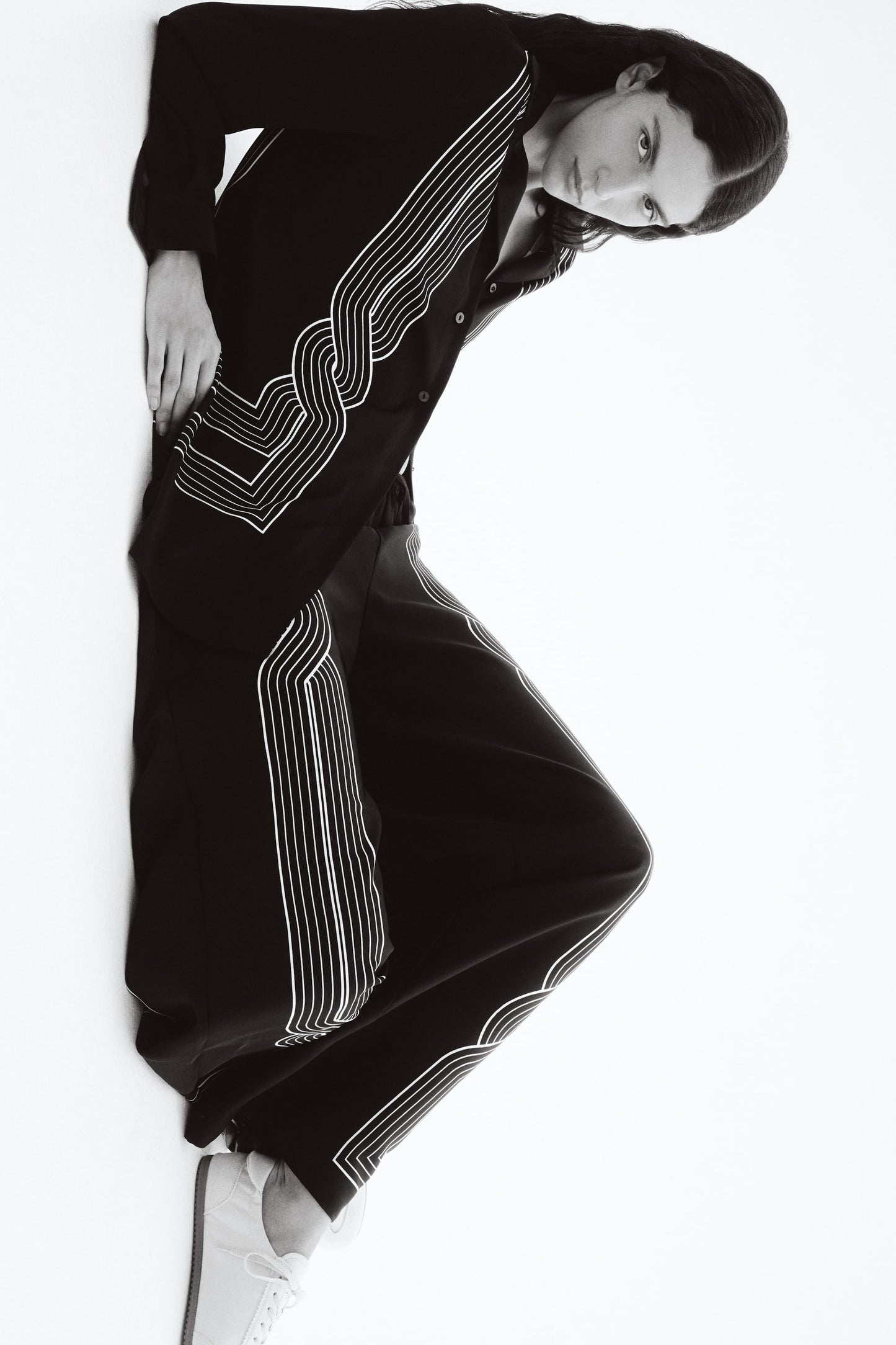 Printed pull-on trousers