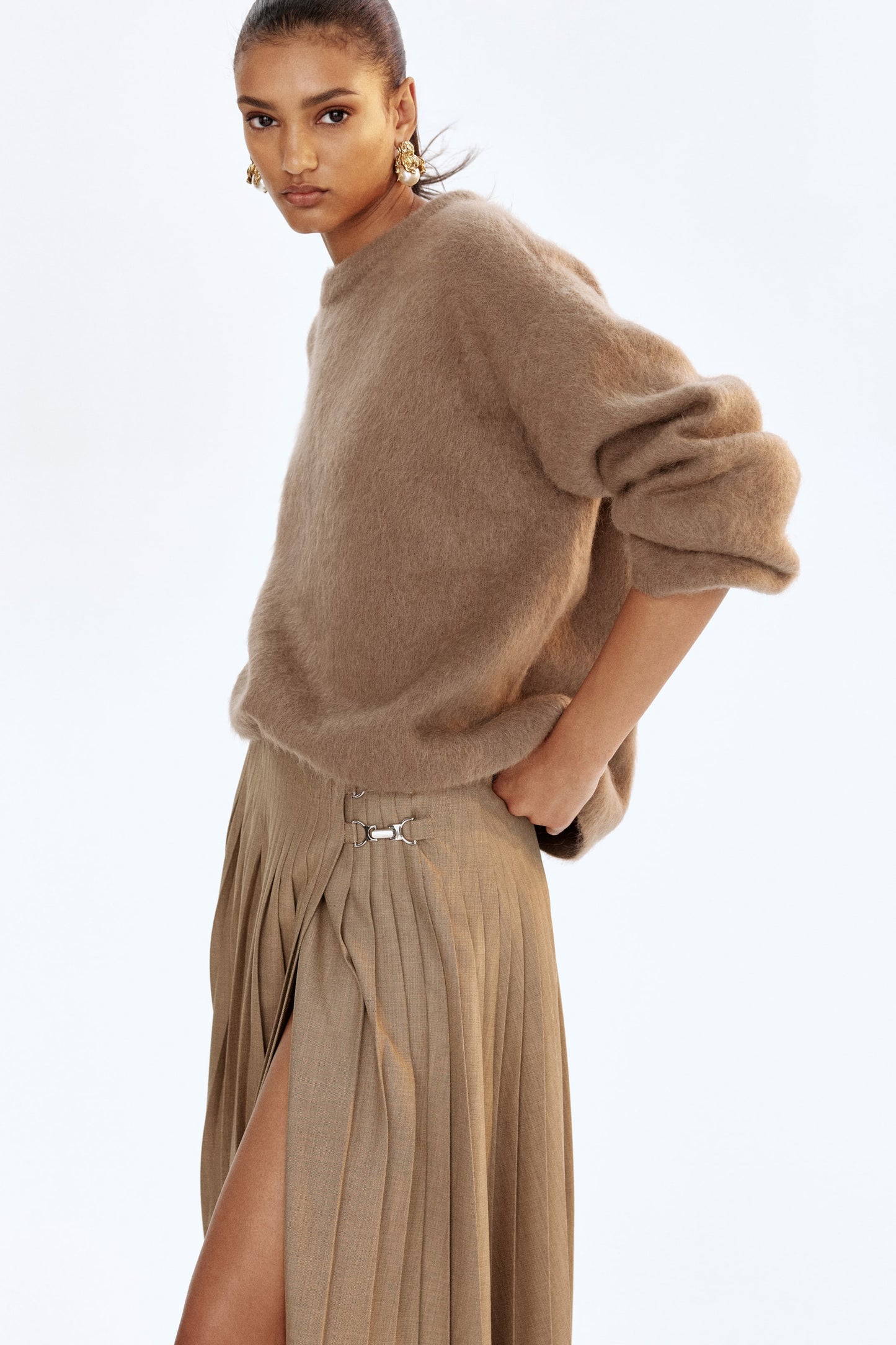 Oversized mohair-blend jumper