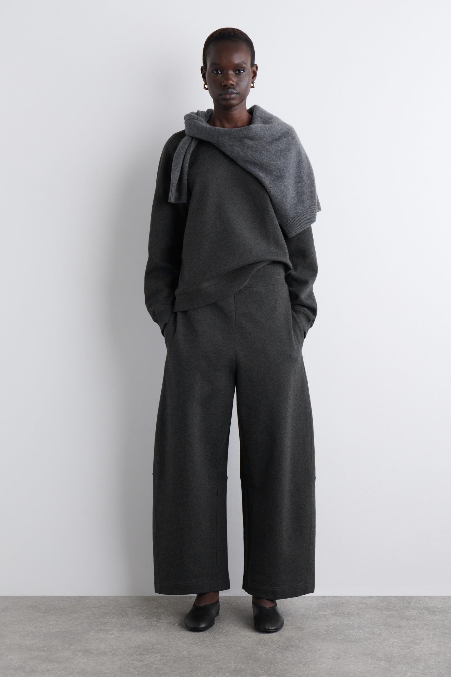 Cotton Wide-Leg Joggers