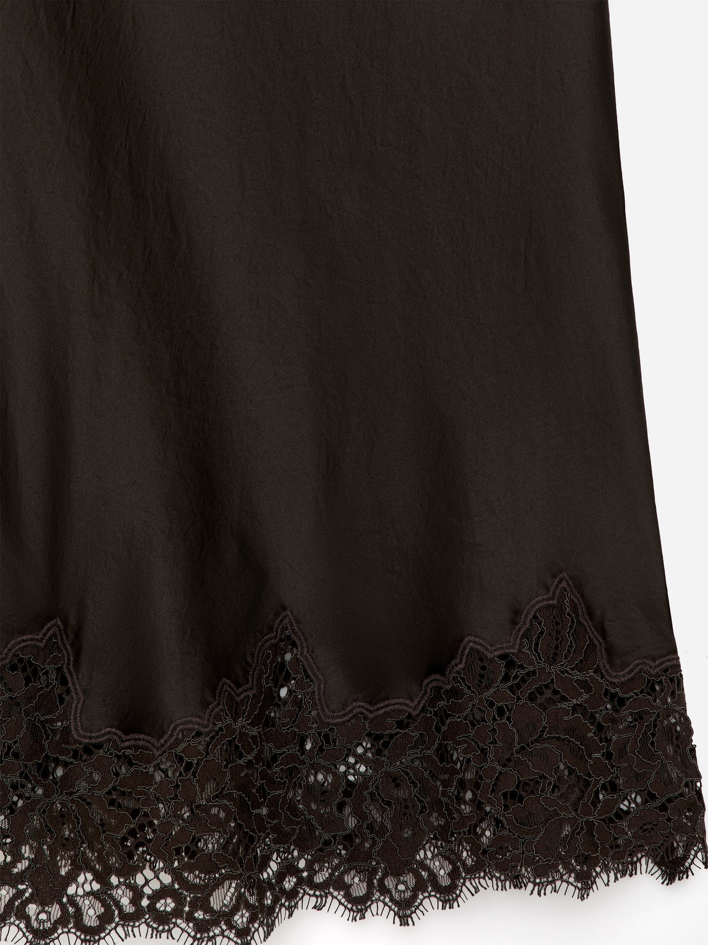 Lace-Detail Satin Skirt