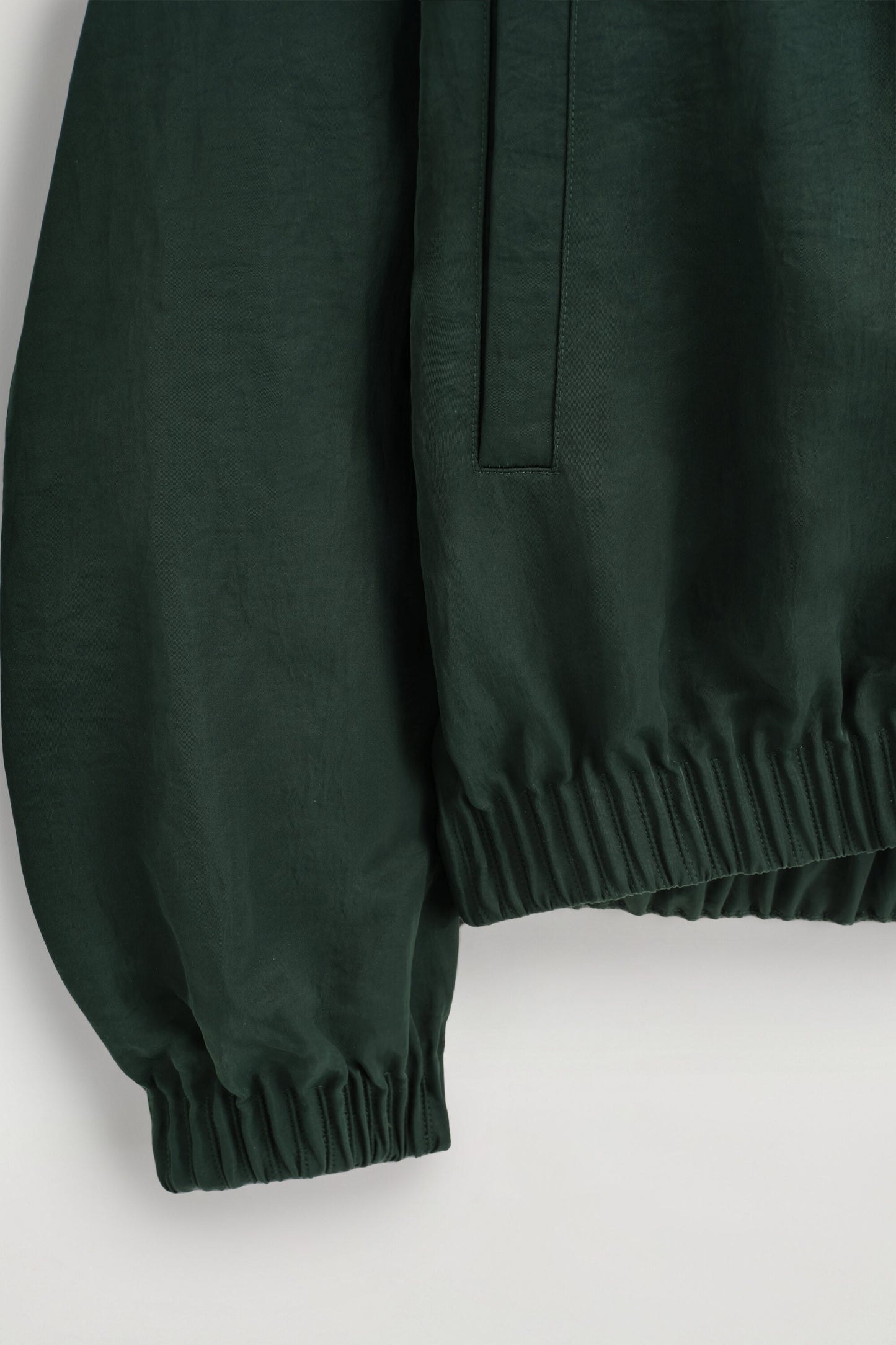 Gathered nylon bomber jacket