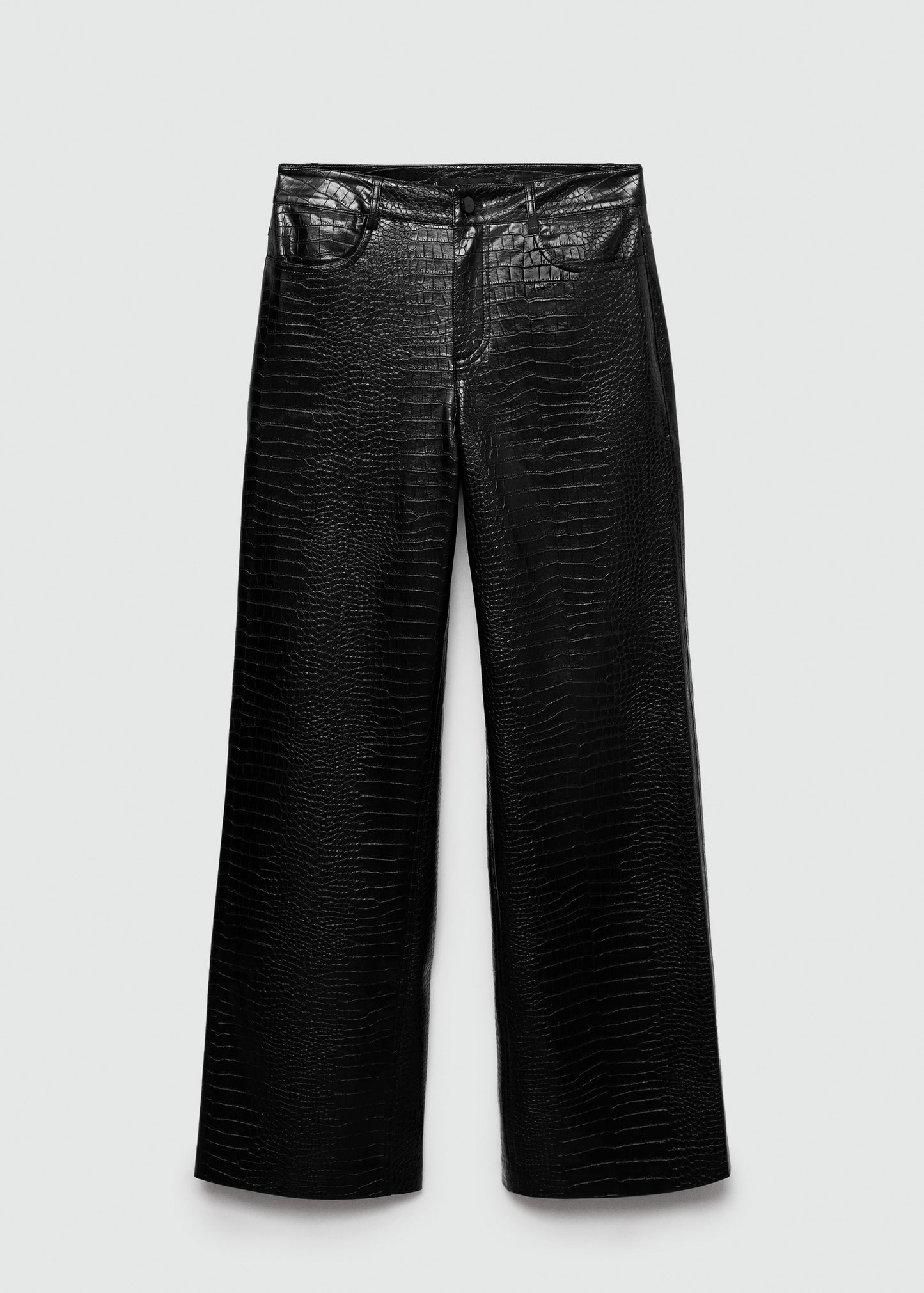 Straight snakeskin-effect trousers