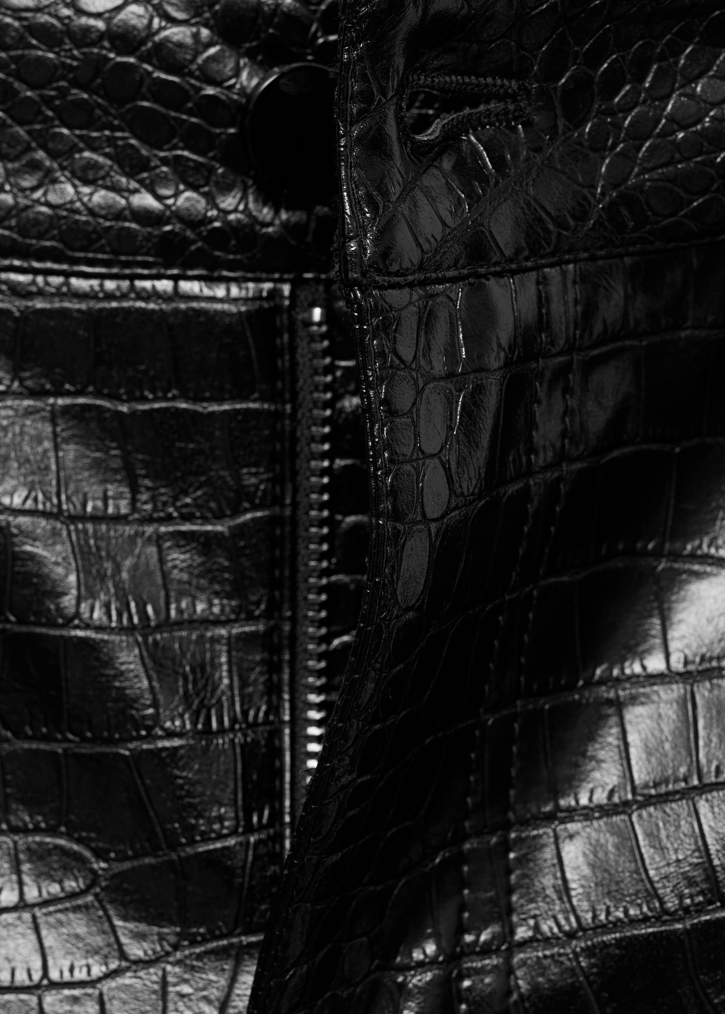 Straight snakeskin-effect trousers