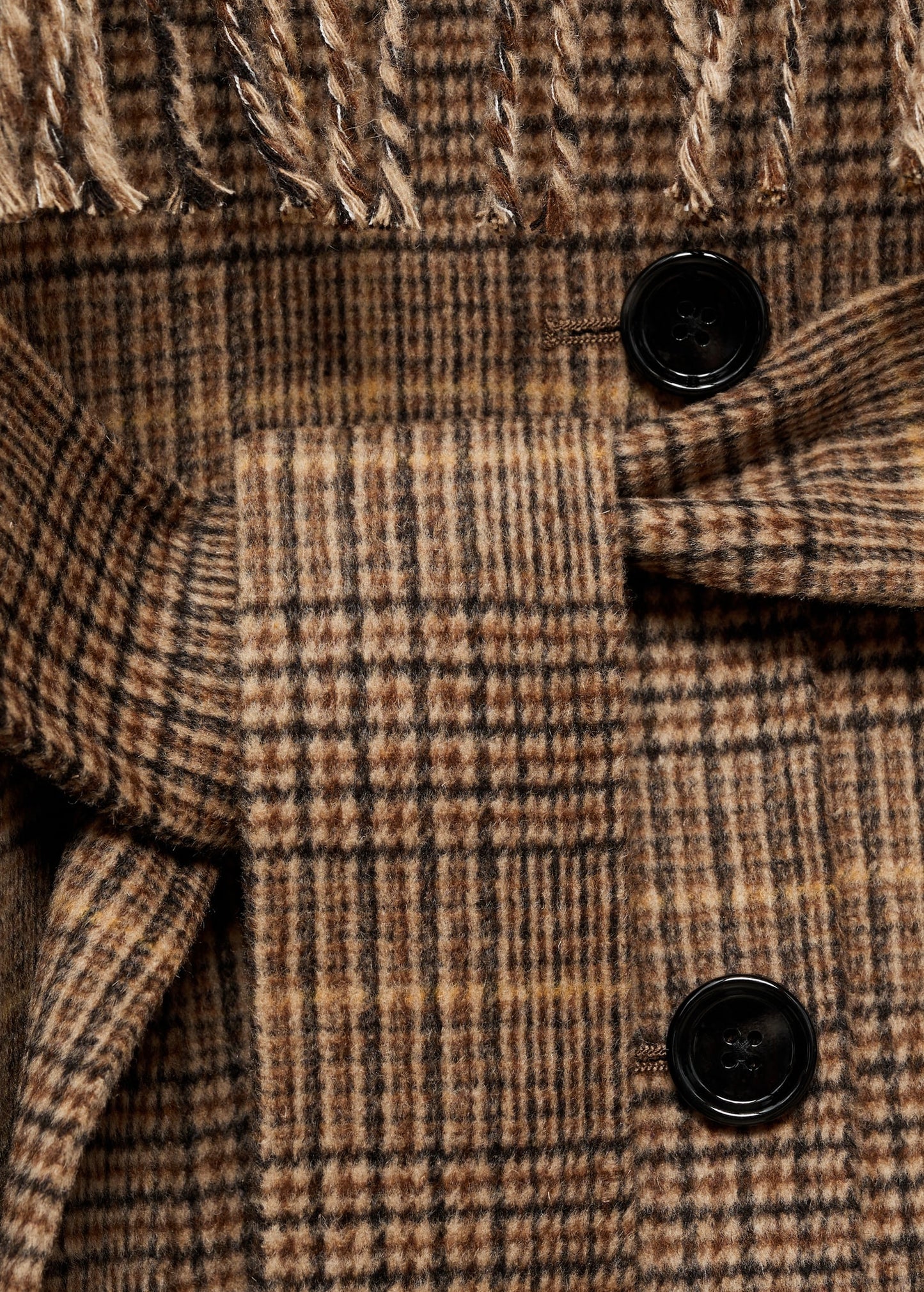 Wool-blend micro-houndstooth coat