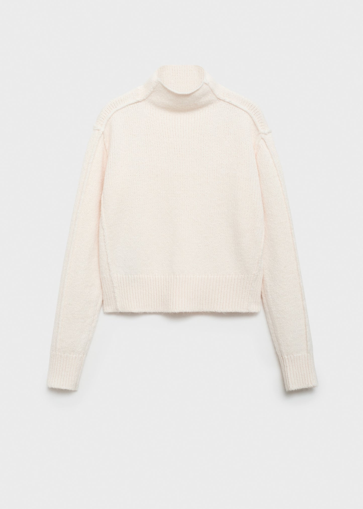 Perkins-neck sweater with seams