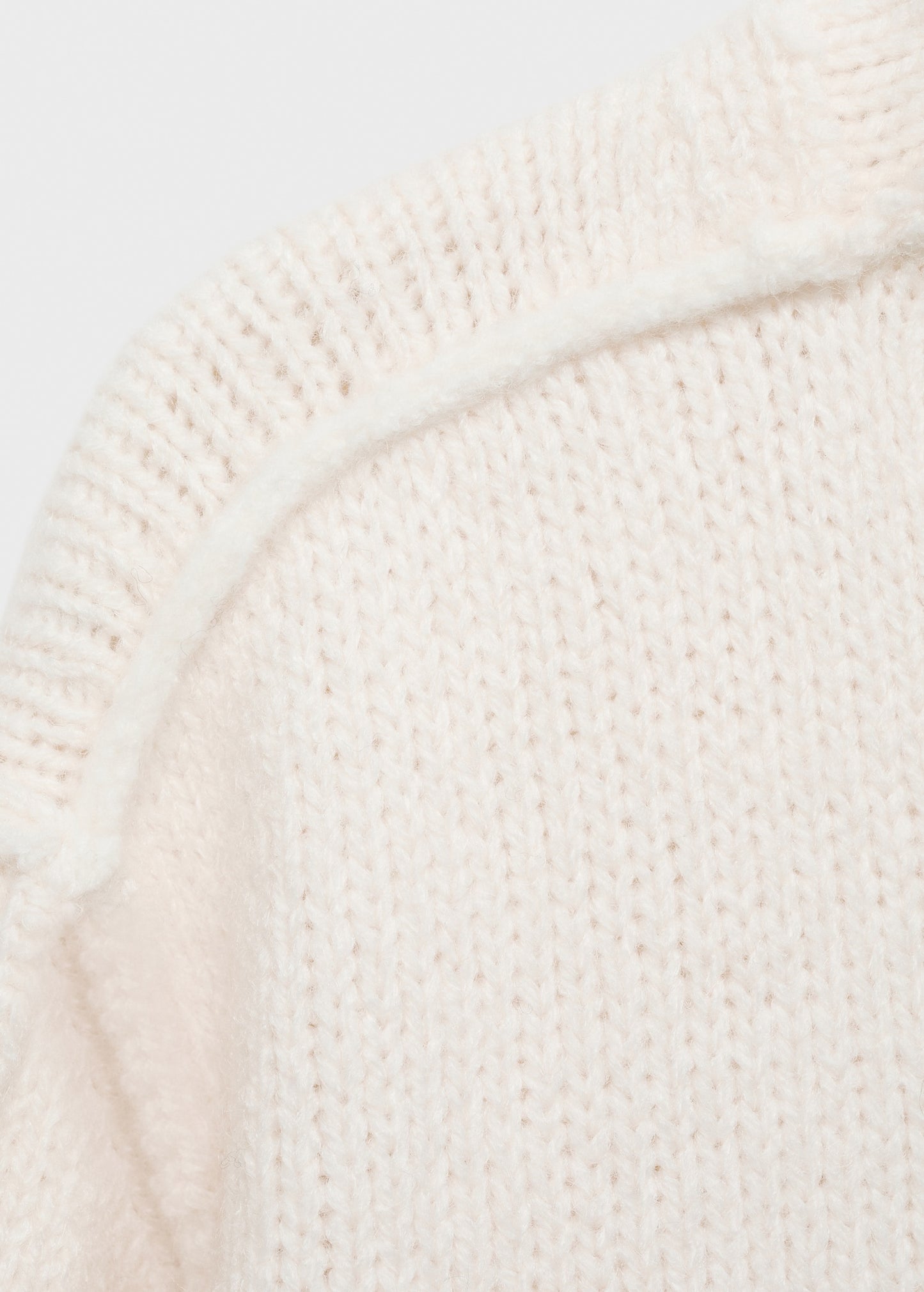 Perkins-neck sweater with seams