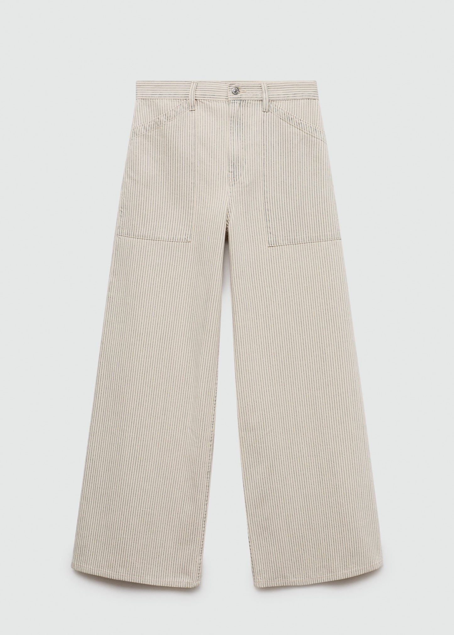 Striped wide-leg jeans