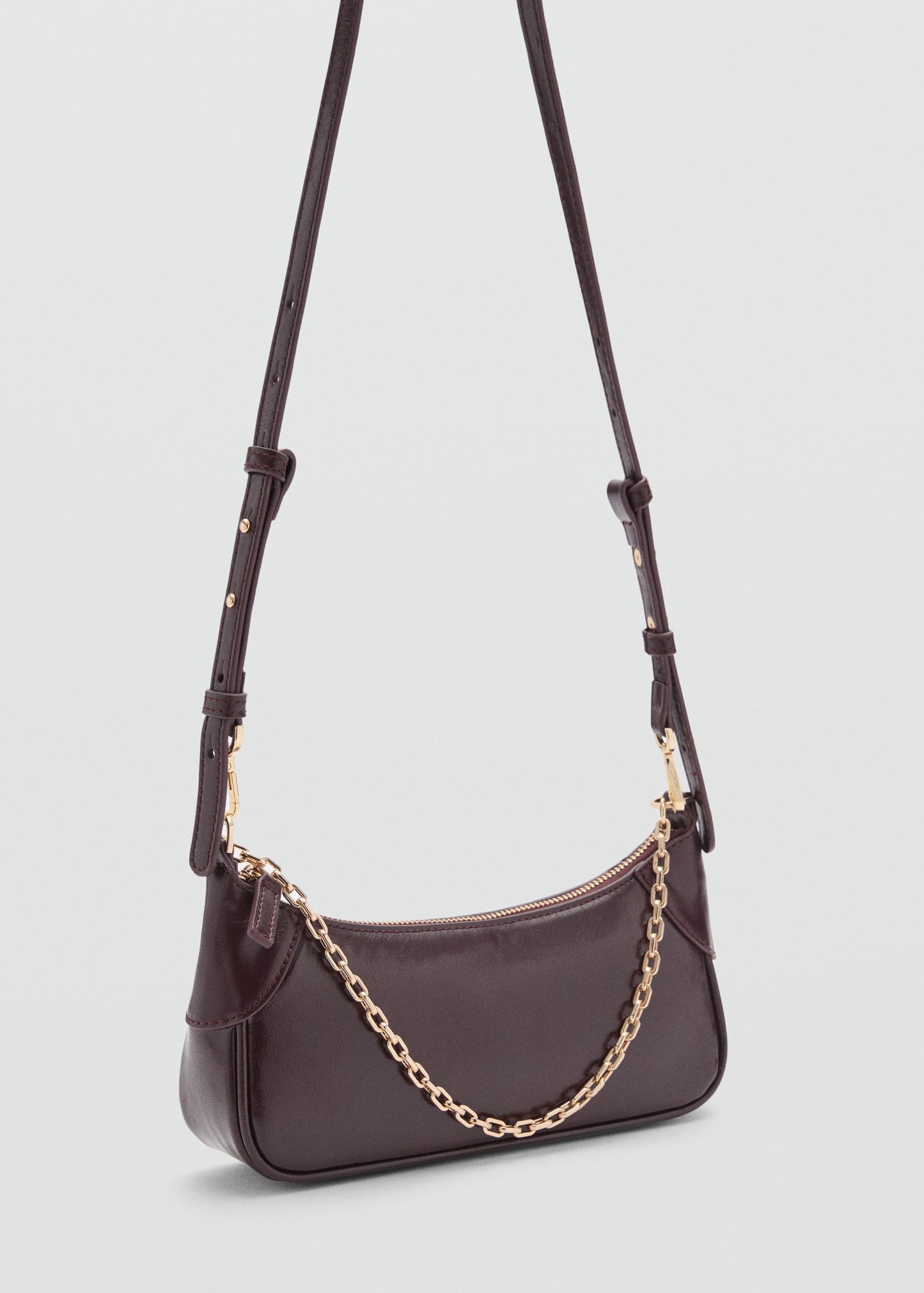 Faux leather shoulder bag