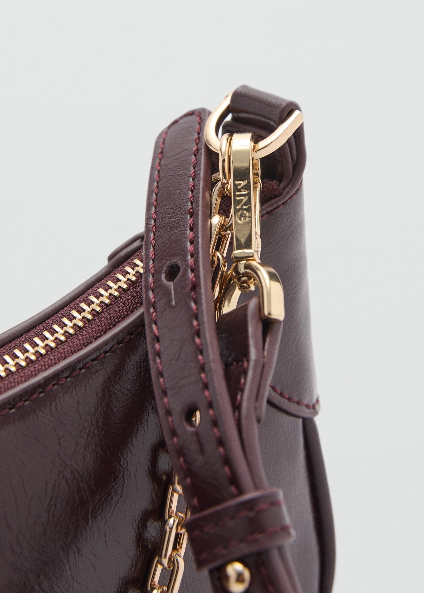 Faux leather shoulder bag
