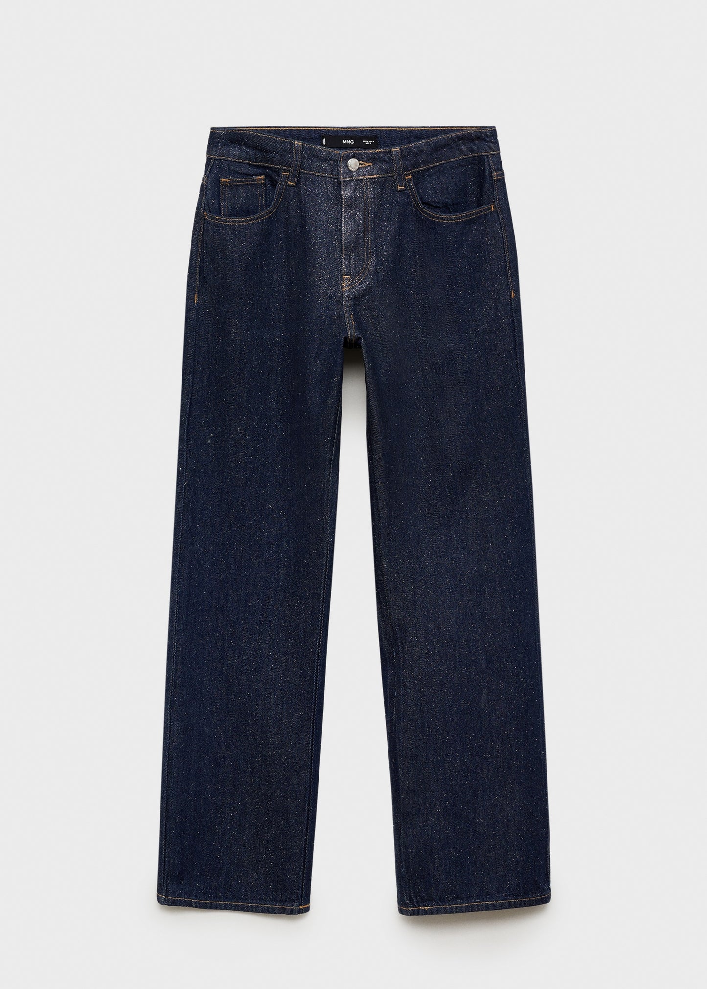 Shiny straight-leg jeans
