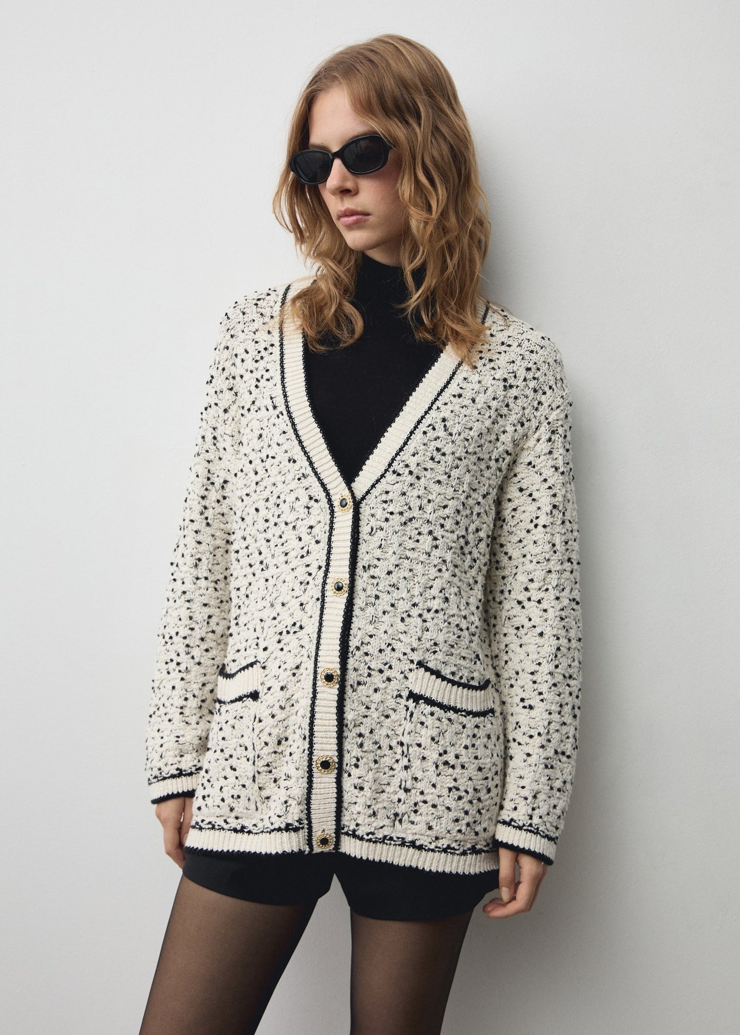 Flecked oversize cardigan