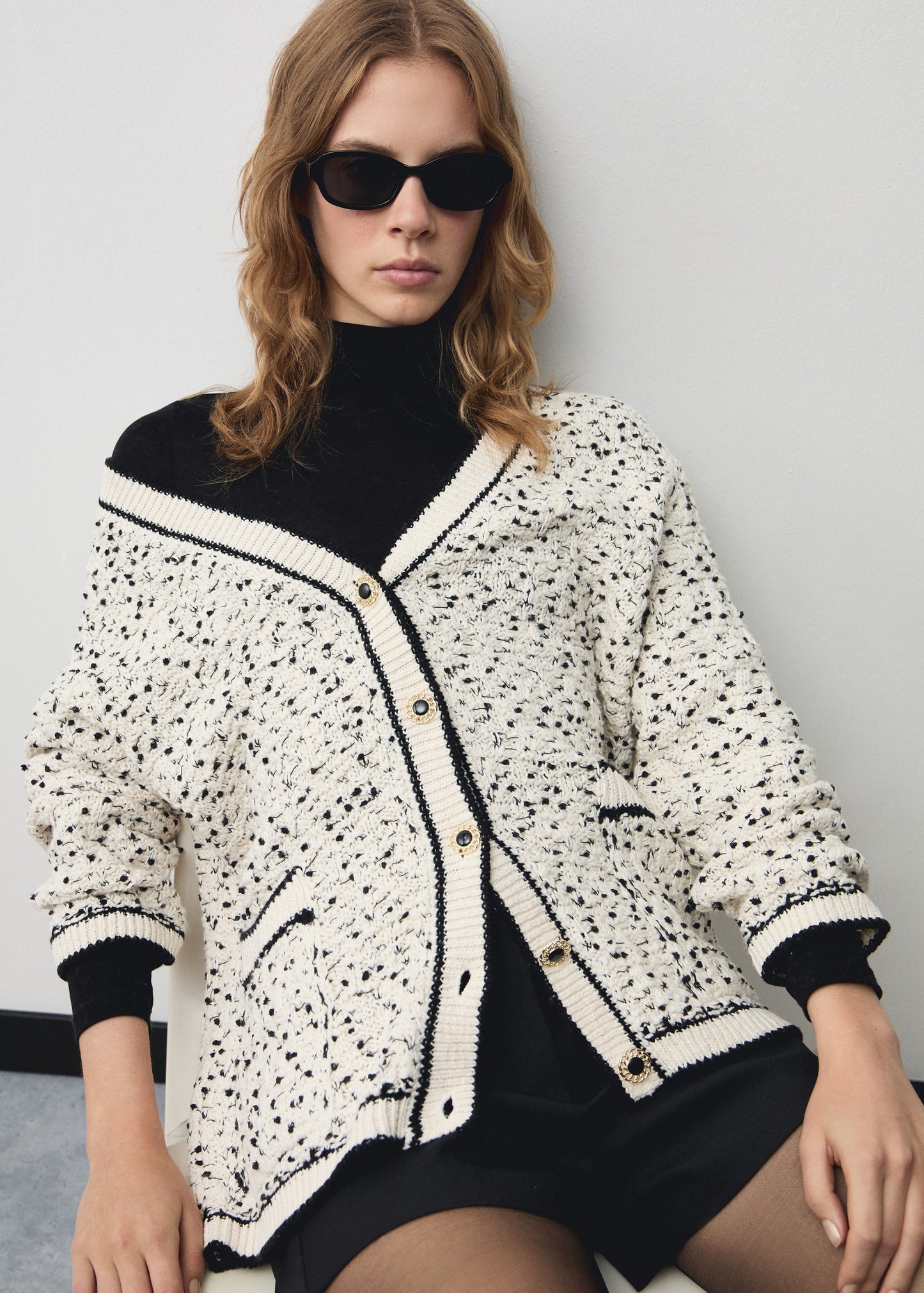 Flecked oversize cardigan