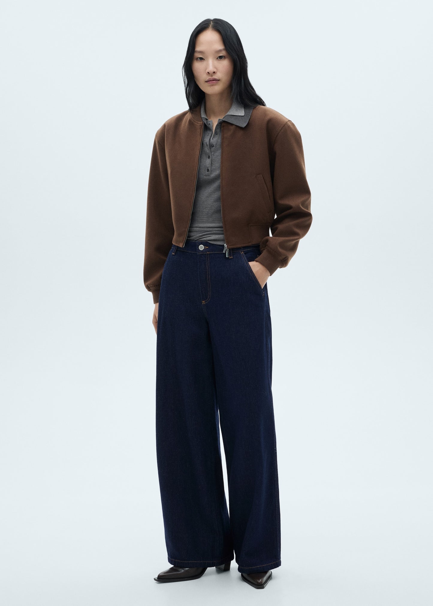 Wideleg mid-rise jeans