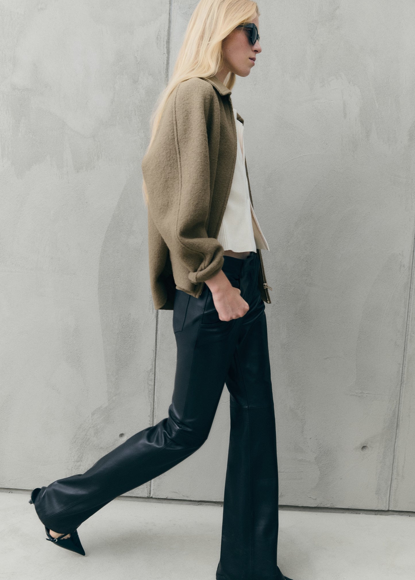 Pocketed wool-blend jacket