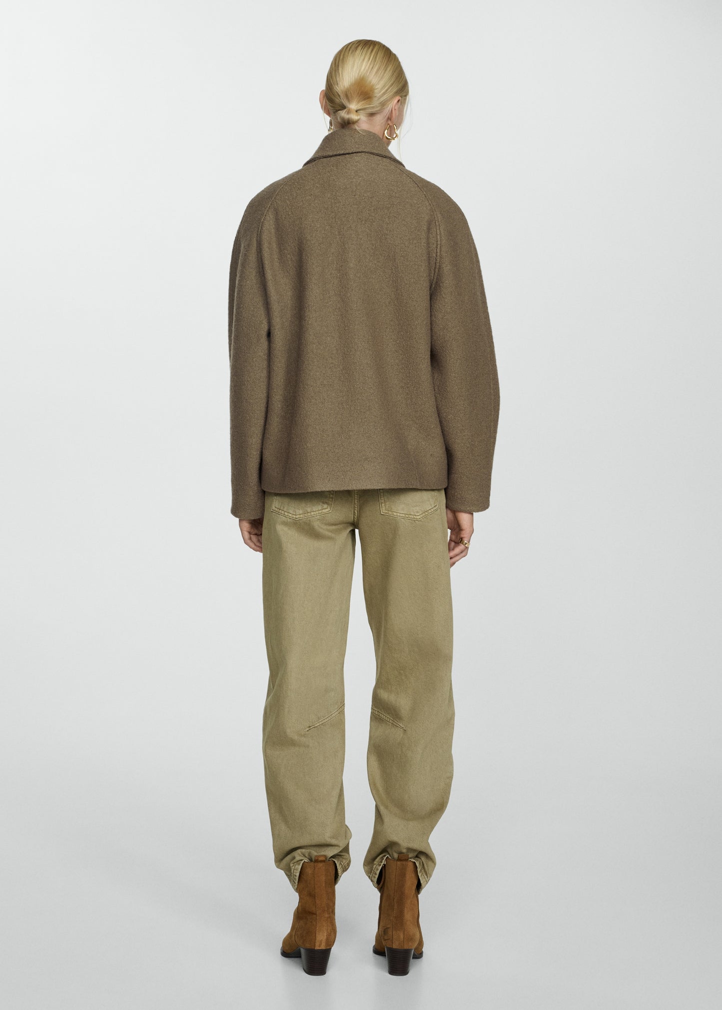 Pocketed wool-blend jacket