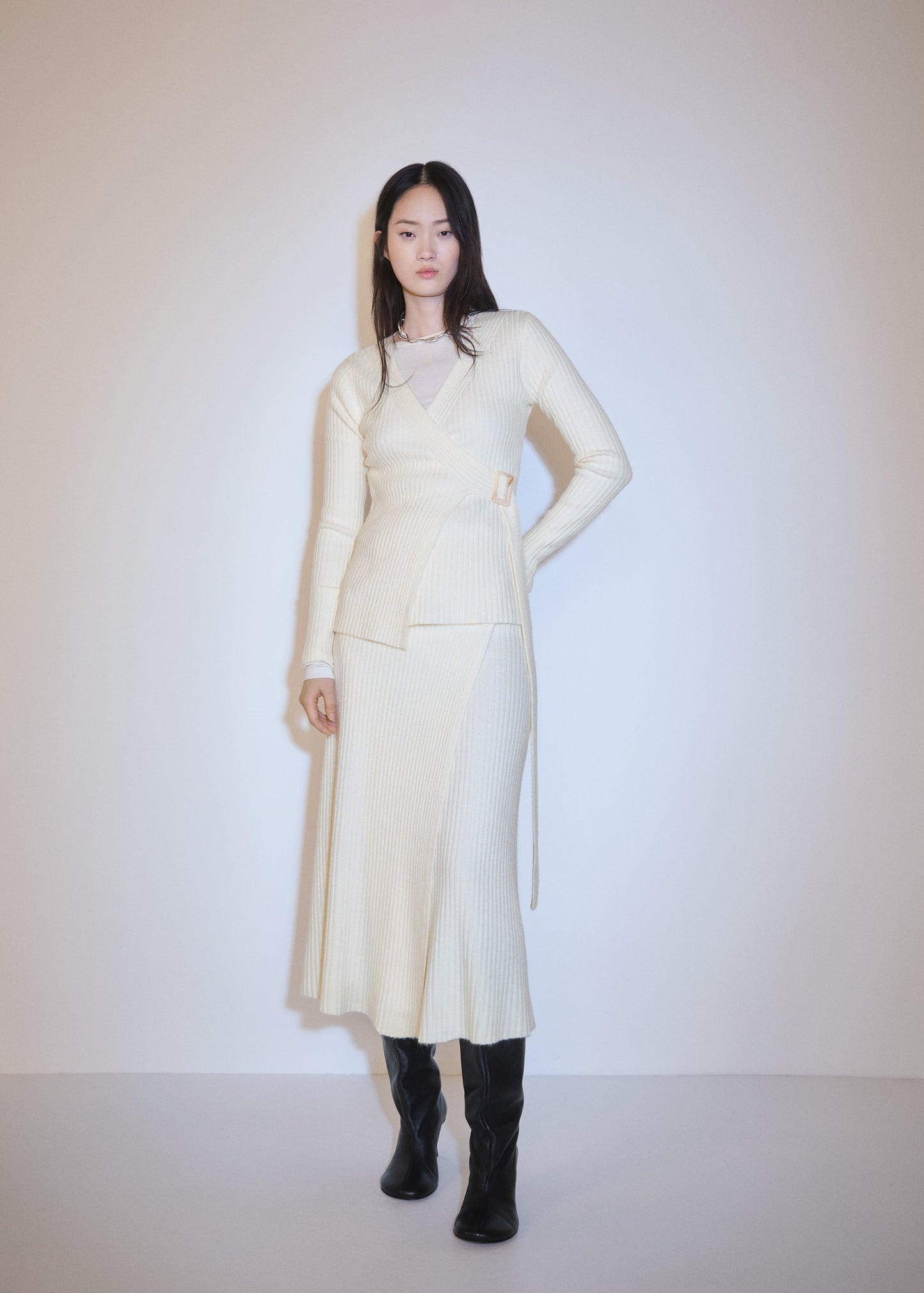 Knit wrap skirt