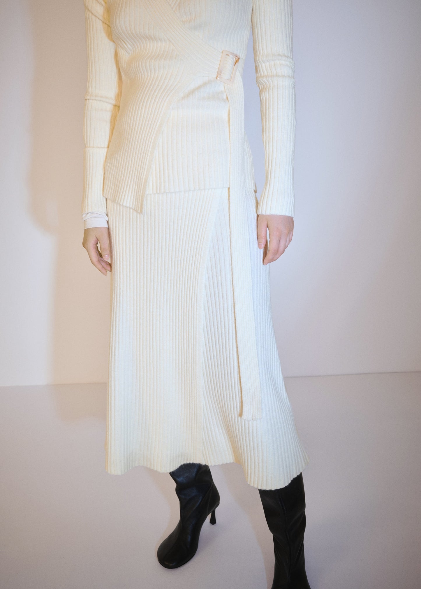 Knit wrap skirt