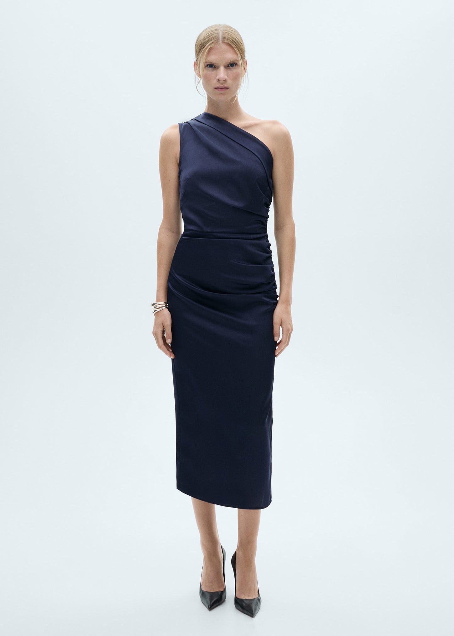 Asymmetrical pleated dress