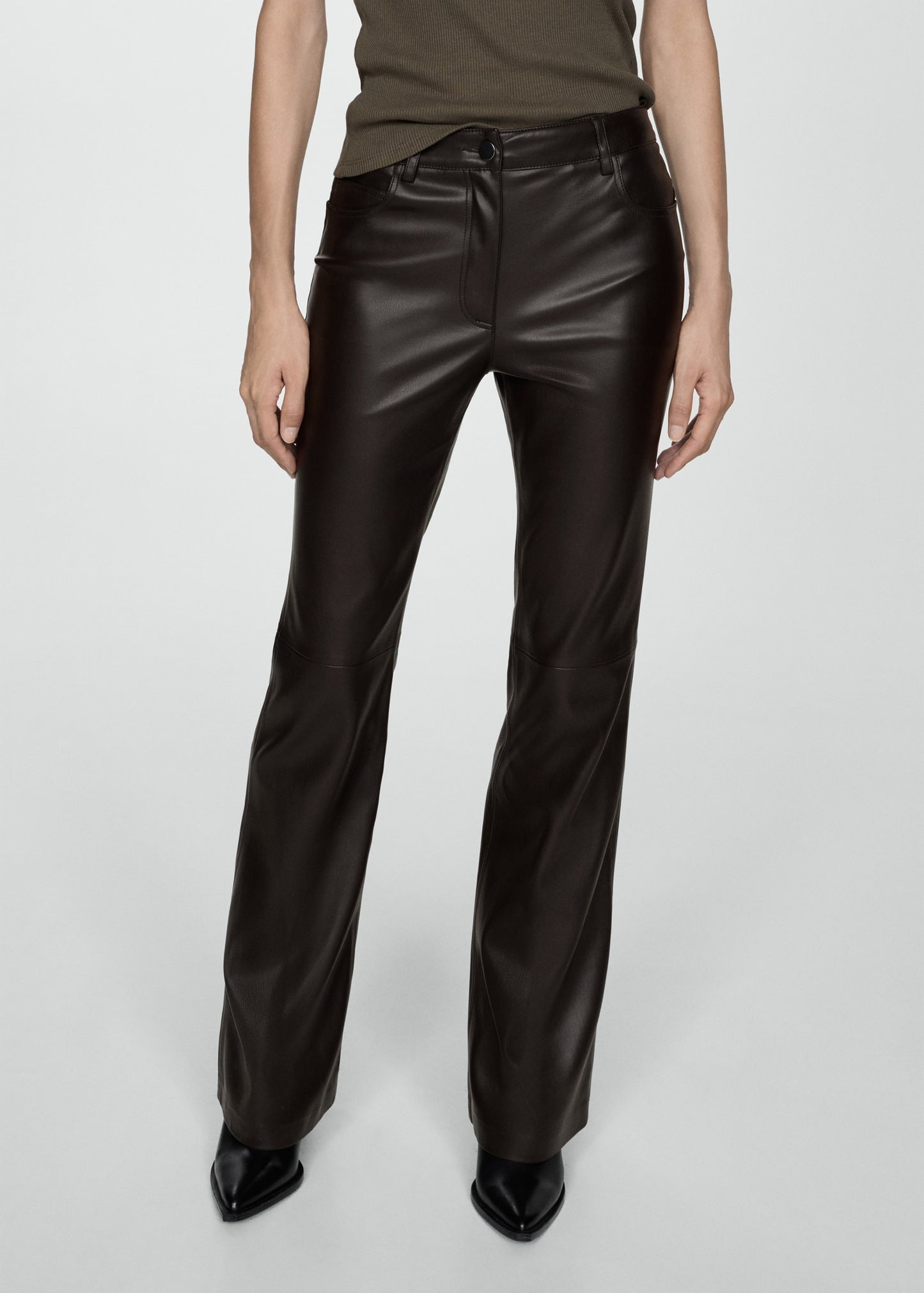 Leather-effect skinny trousers