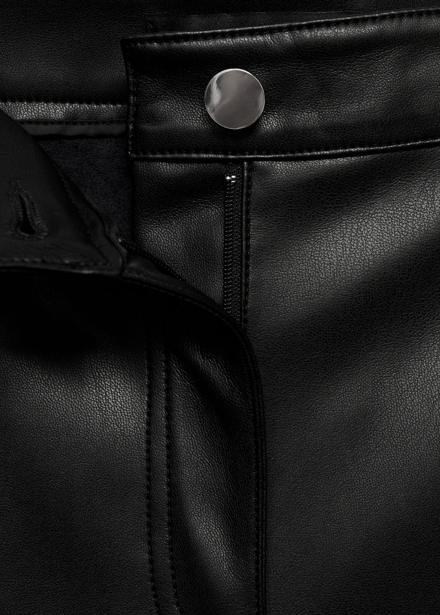 Leather-effect skinny trousers