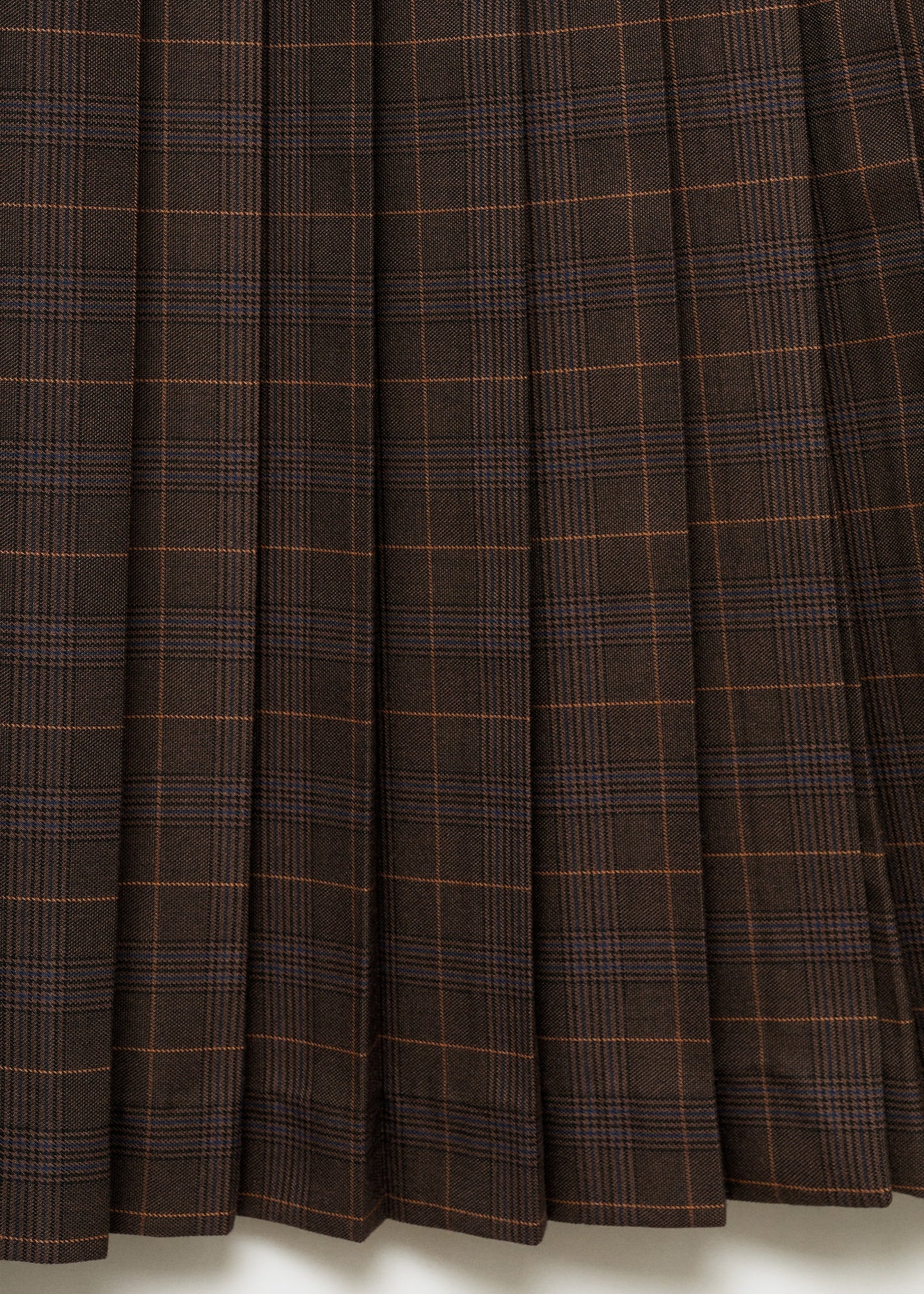 Pleated check midi skirt