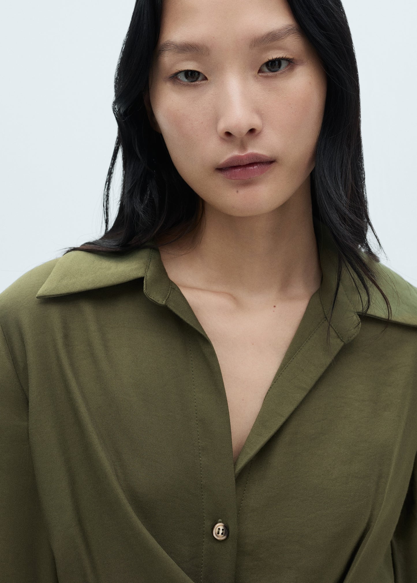 Lyocell shirt dress with bow