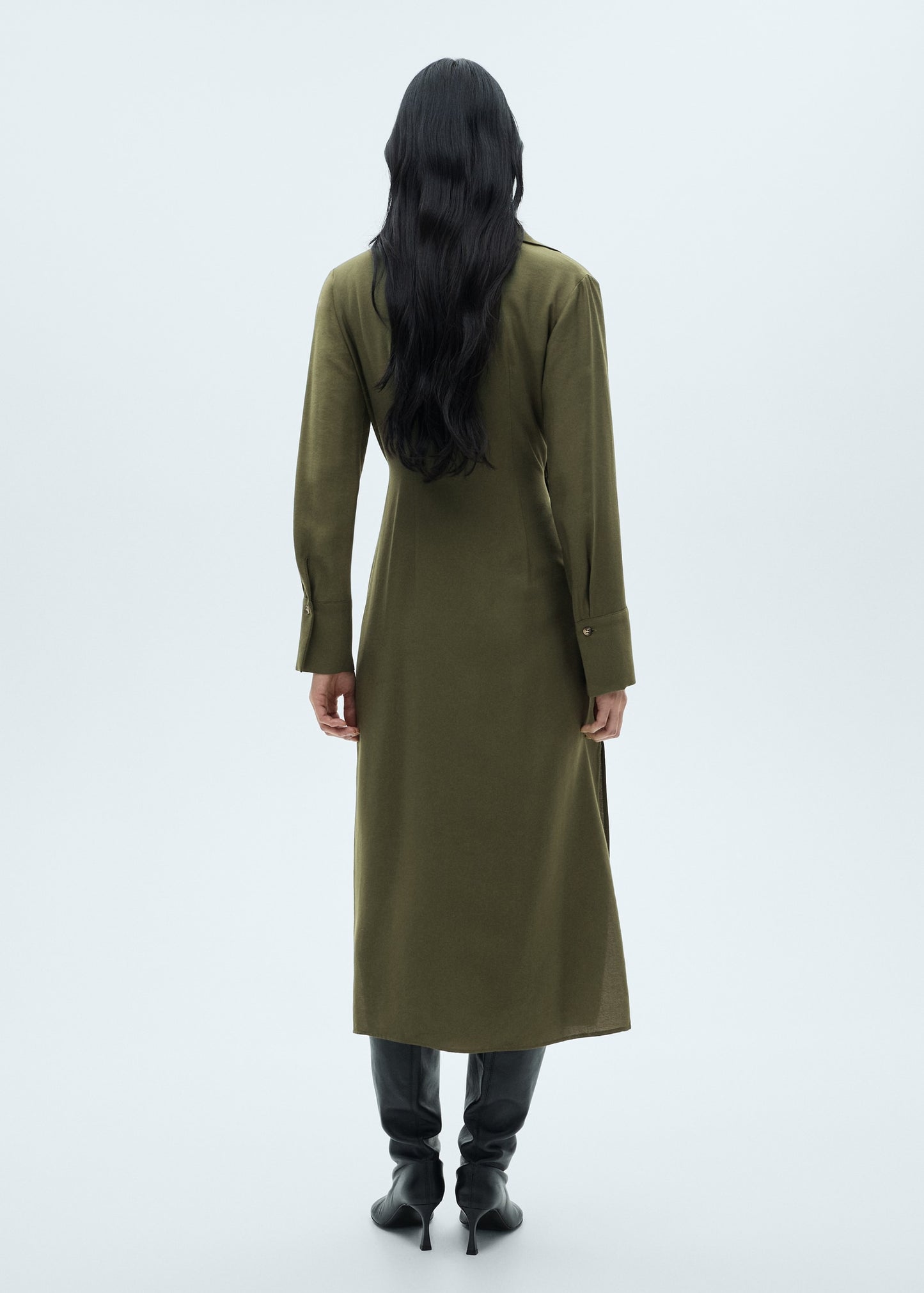 Lyocell shirt dress with bow