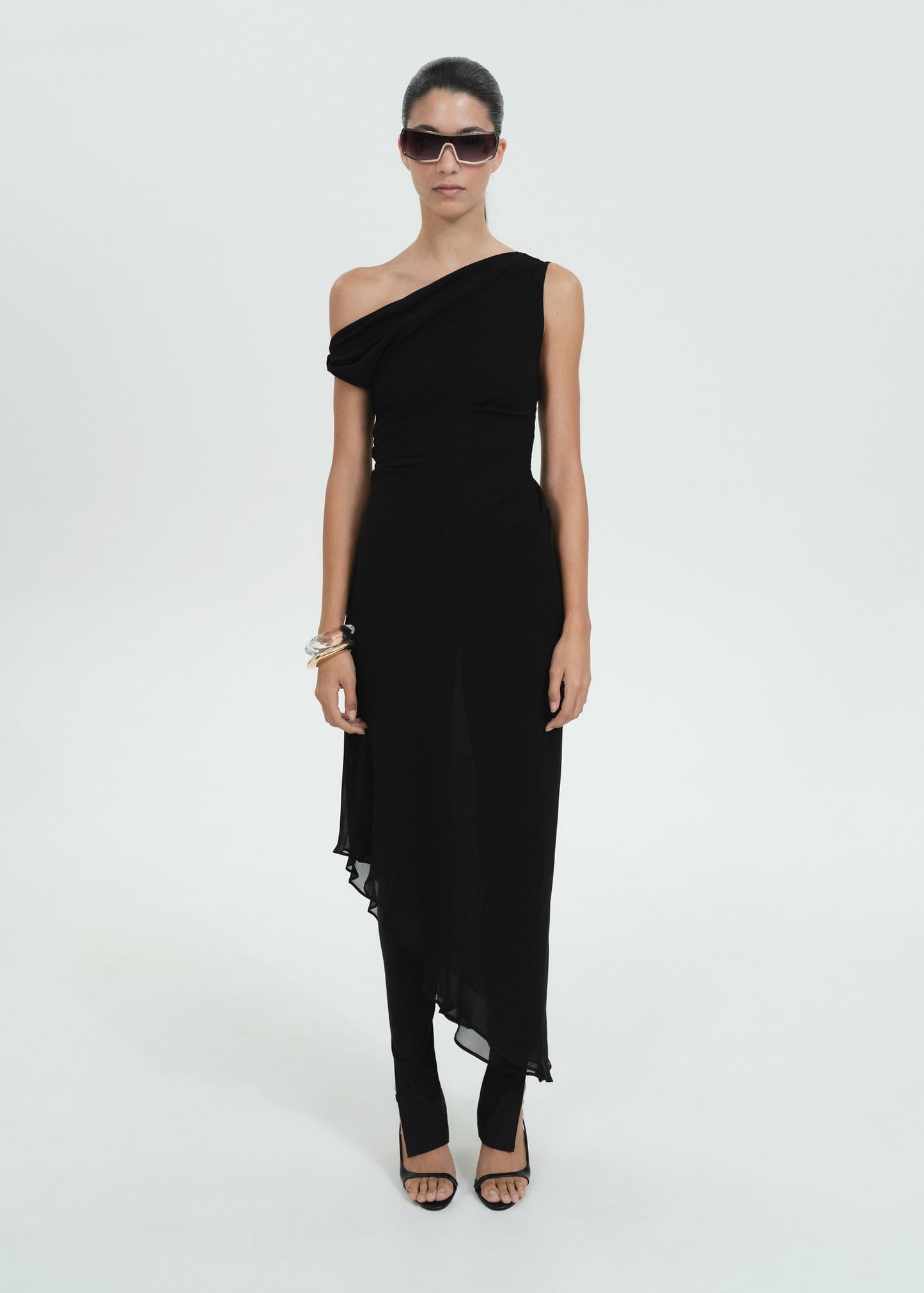 Asymmetrical pleated dress