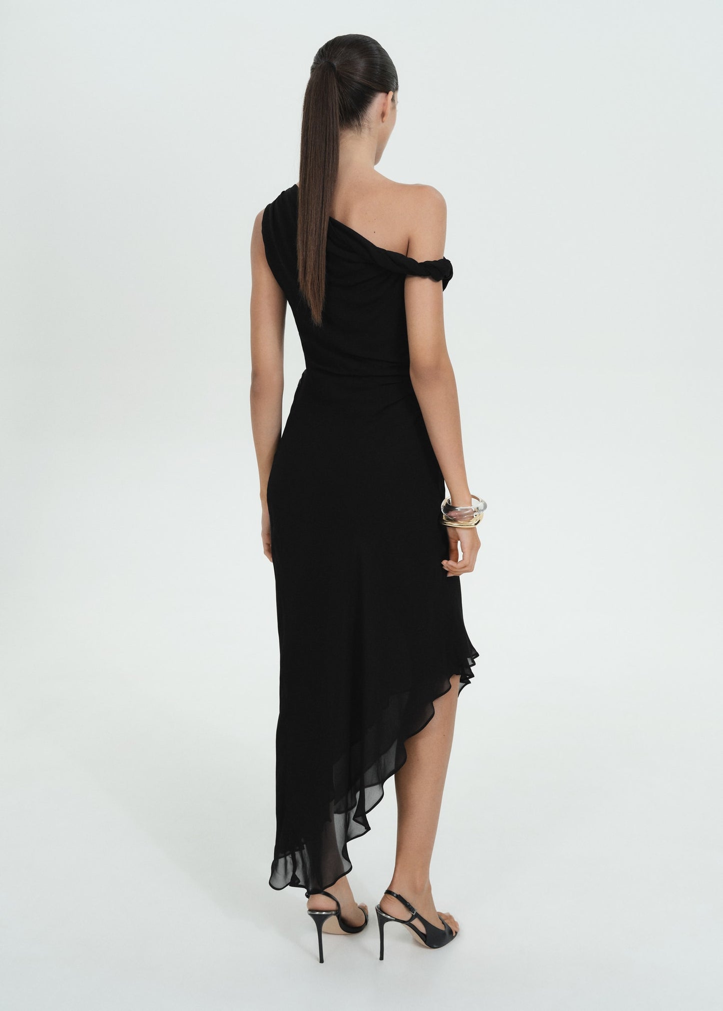 Asymmetrical pleated dress