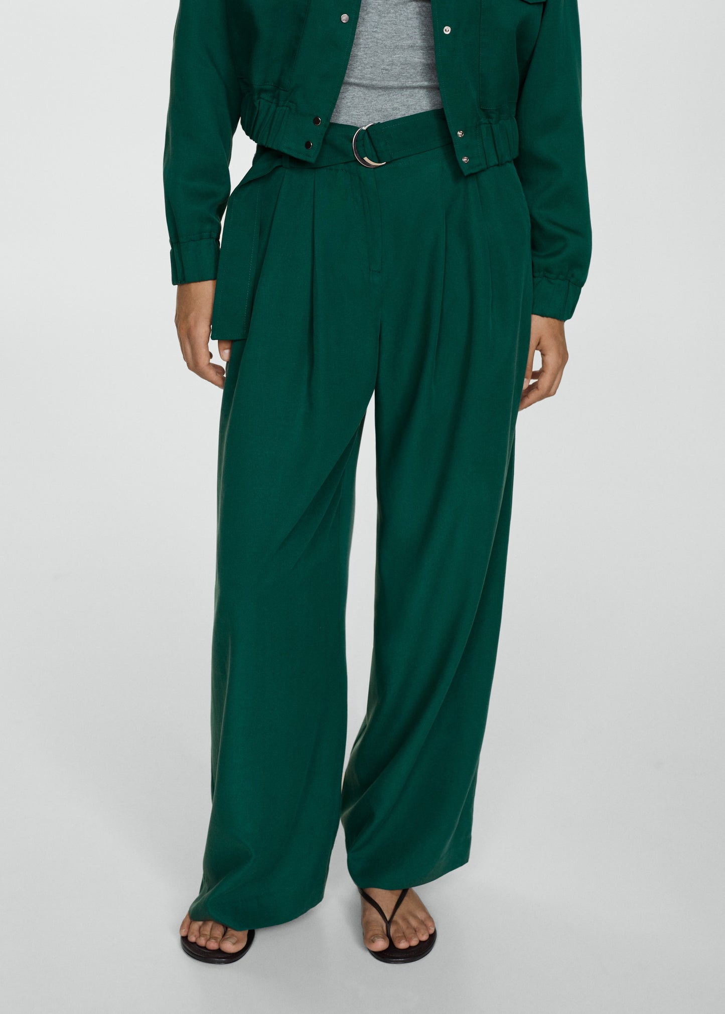 Lyocell trousers with belt