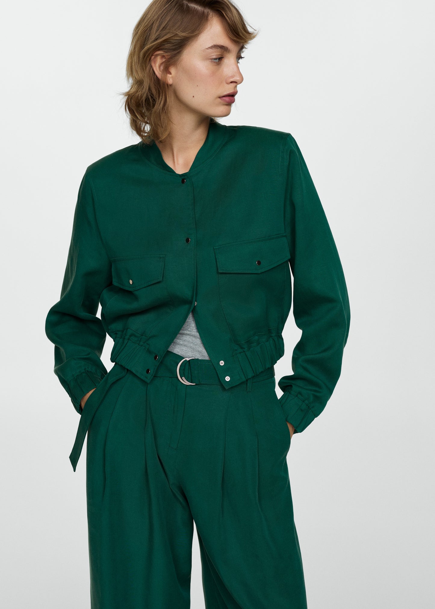 Lyocell trousers with belt