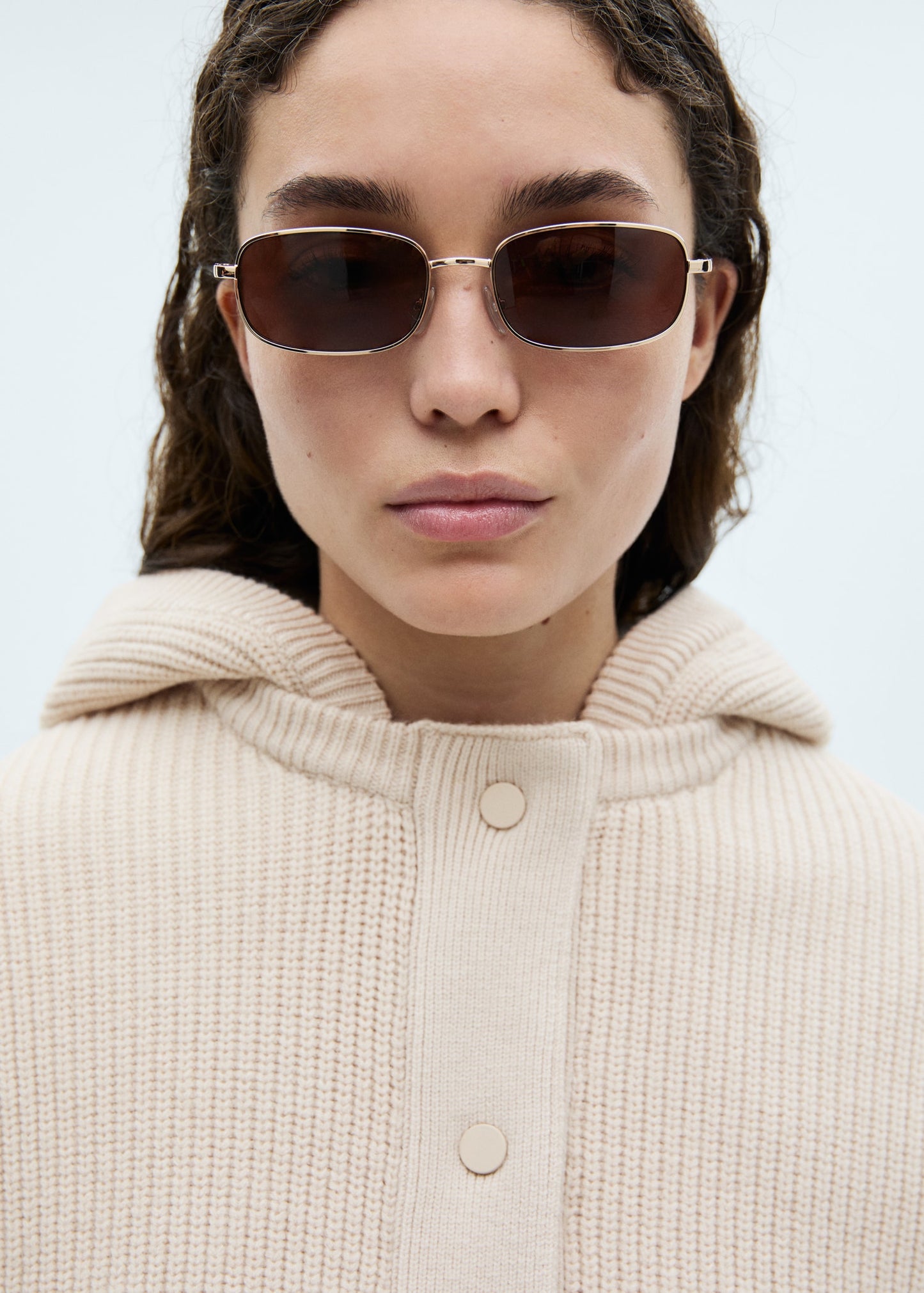 Knitted hooded jacket