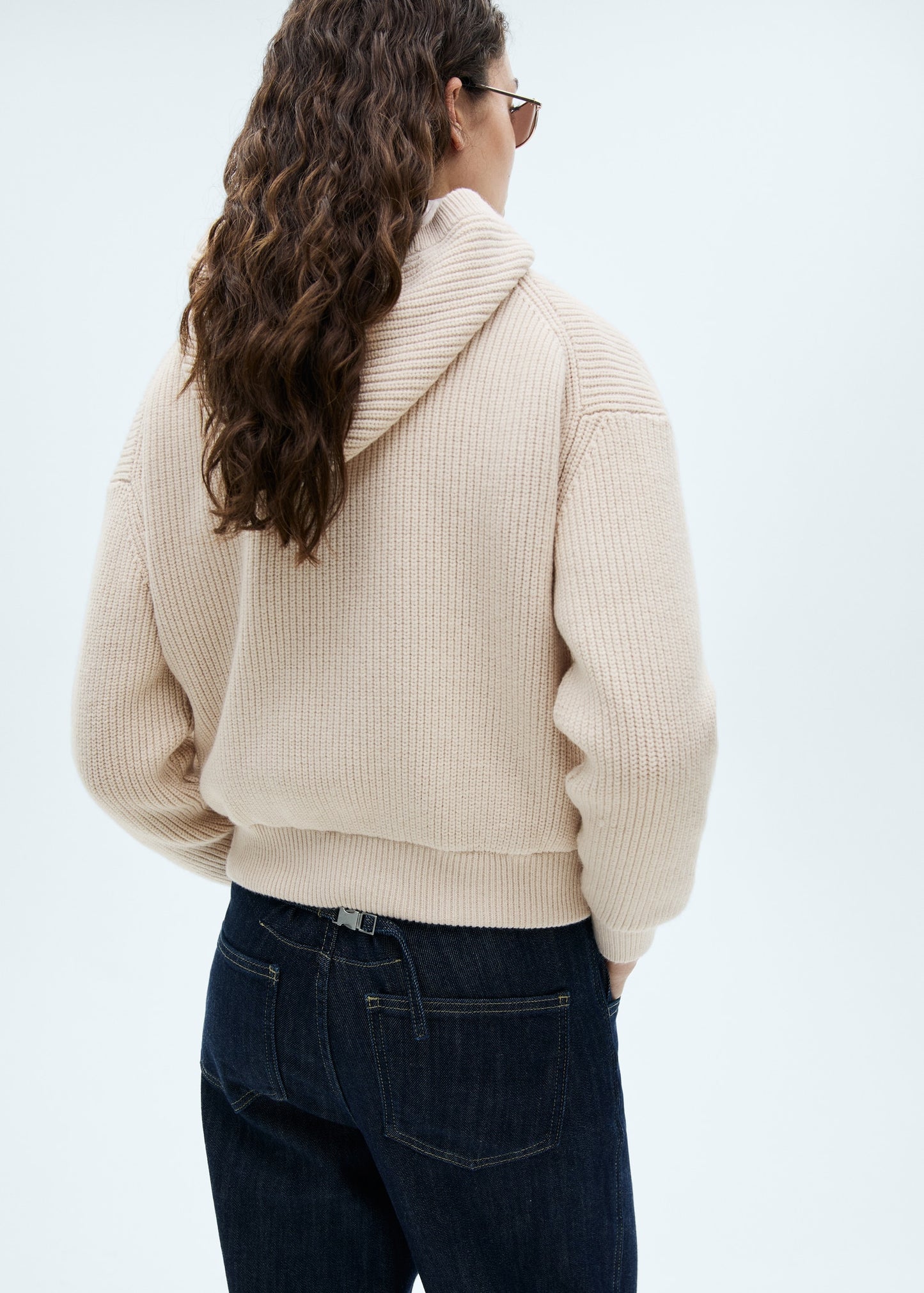 Knitted hooded jacket