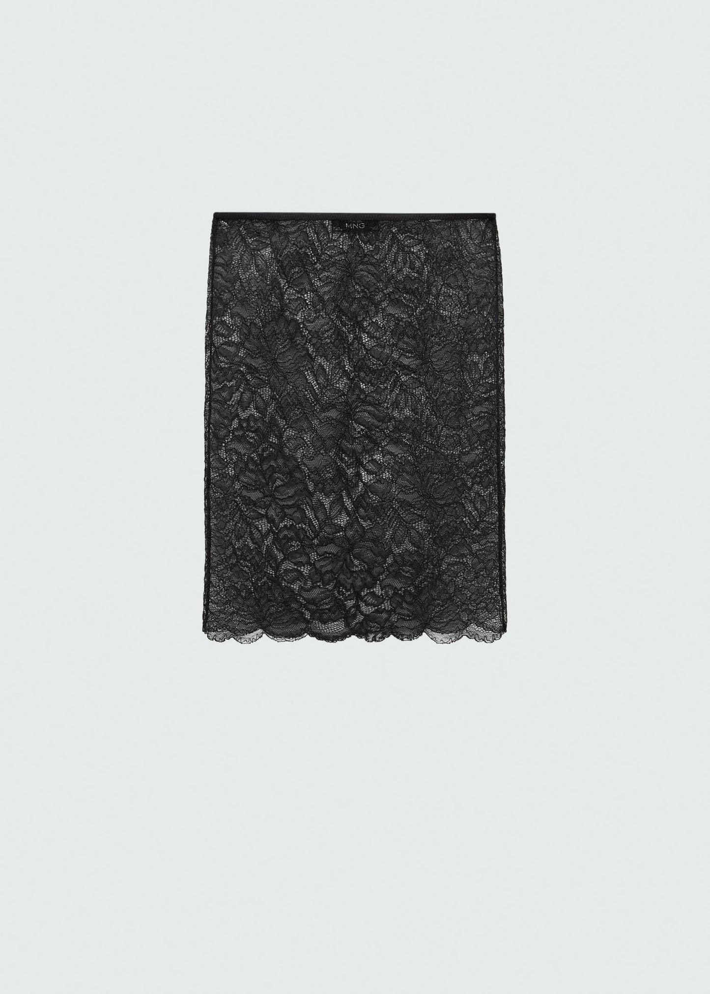 Semi-transparent guipure skirt