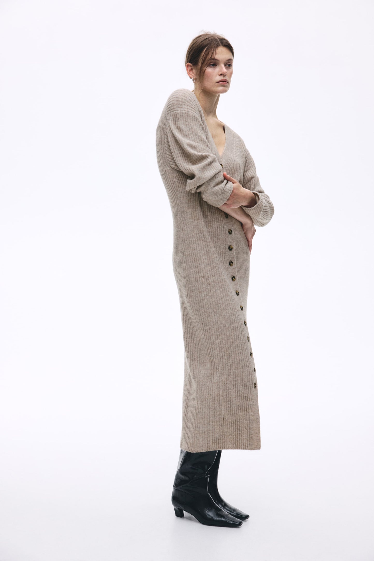 Rib-knit dress