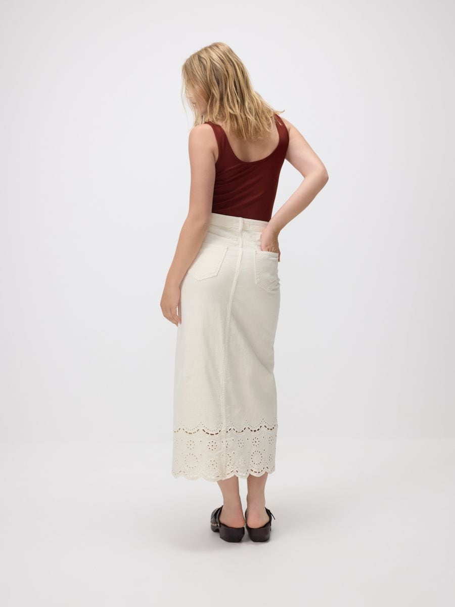 Denim midi skirt