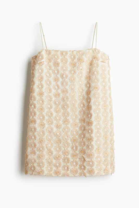 Appliquéd strappy dress