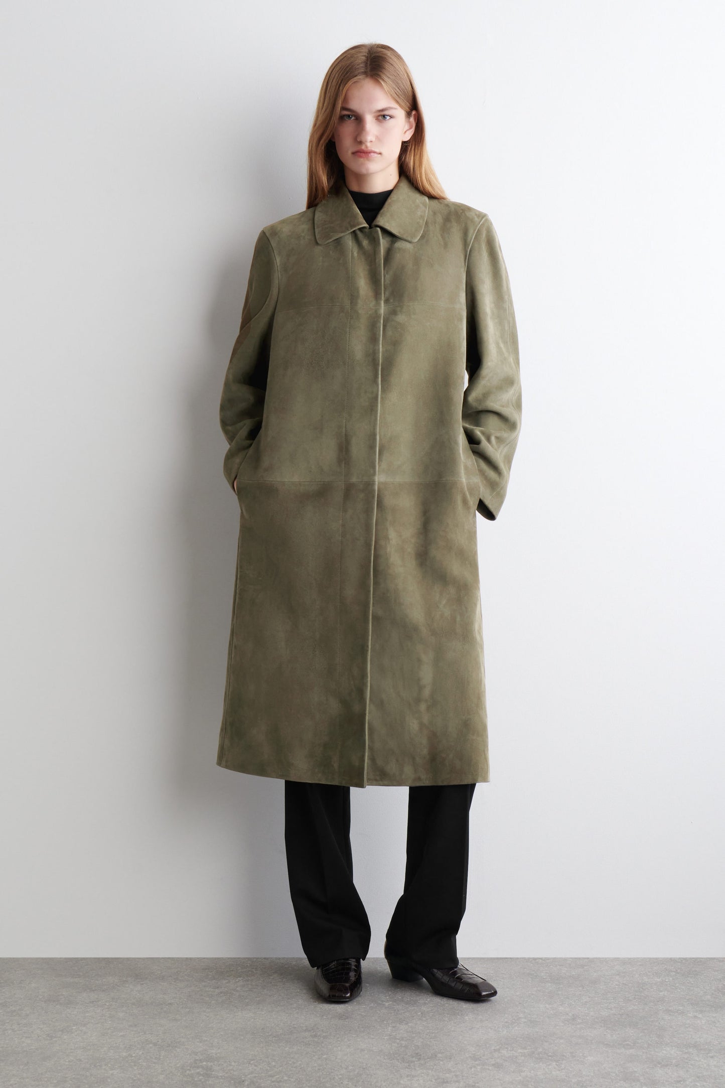 Collared Suede Coat