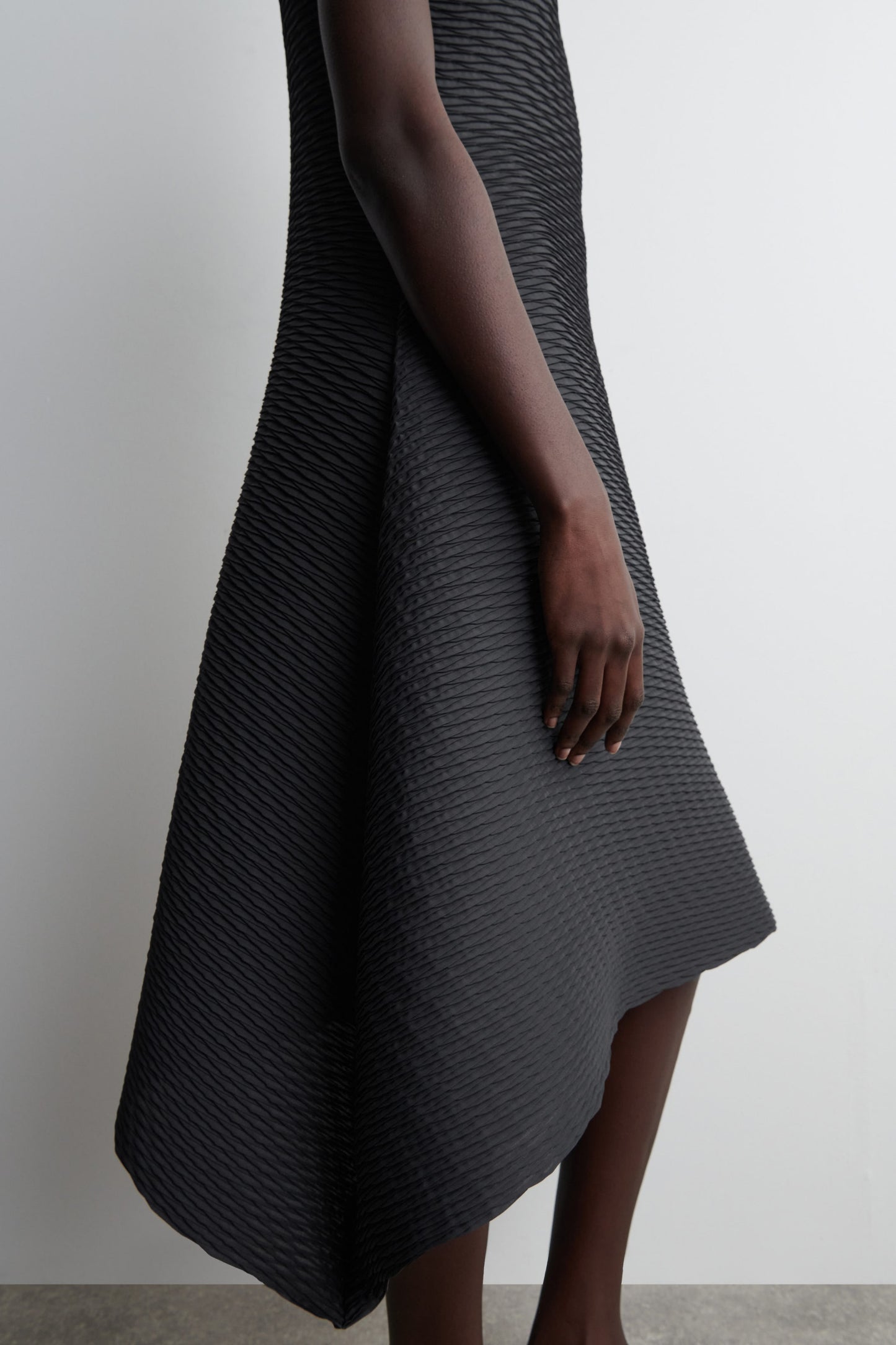 Voluminous Pleated Midi Dress