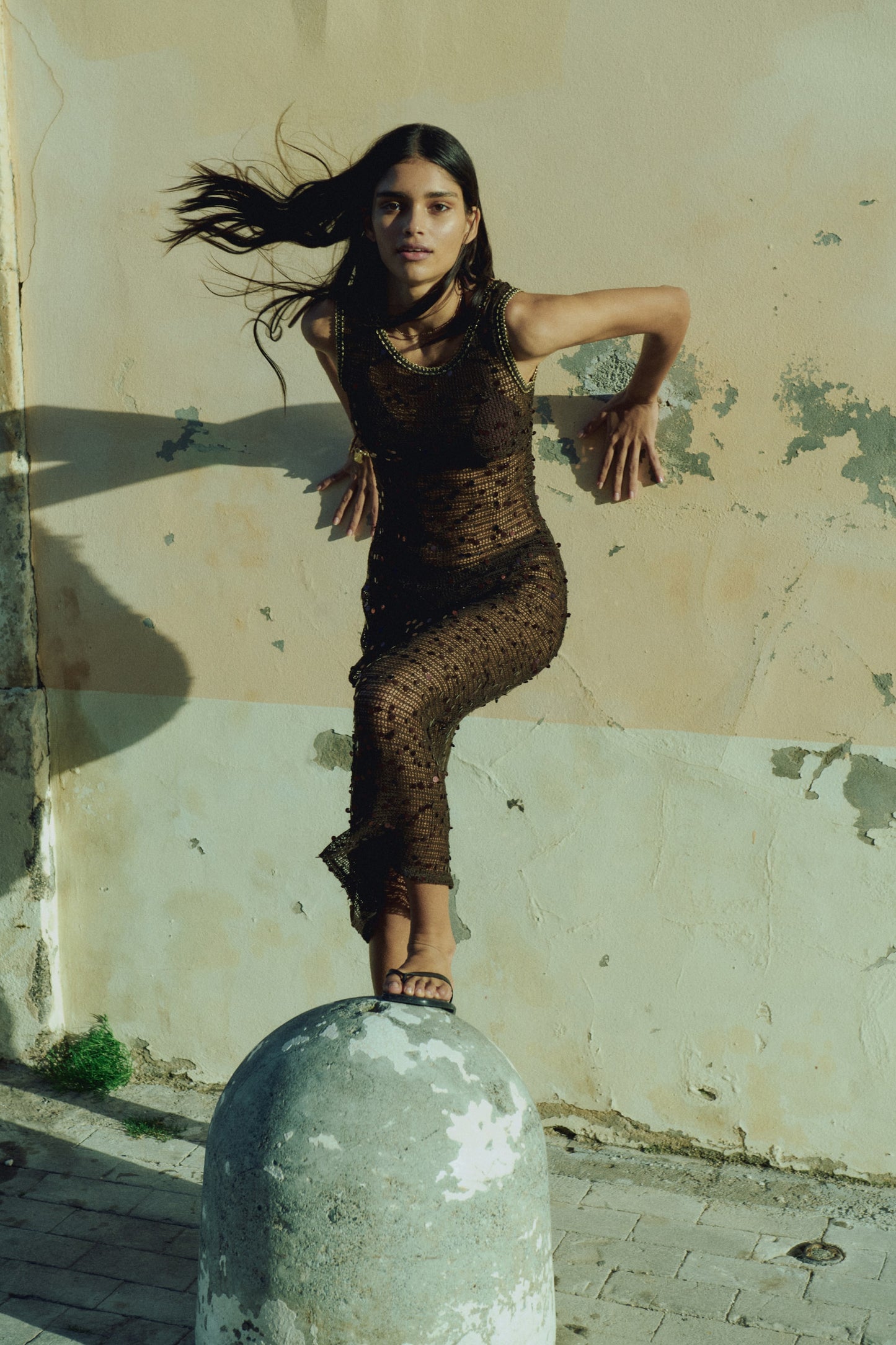 Sequined net dress