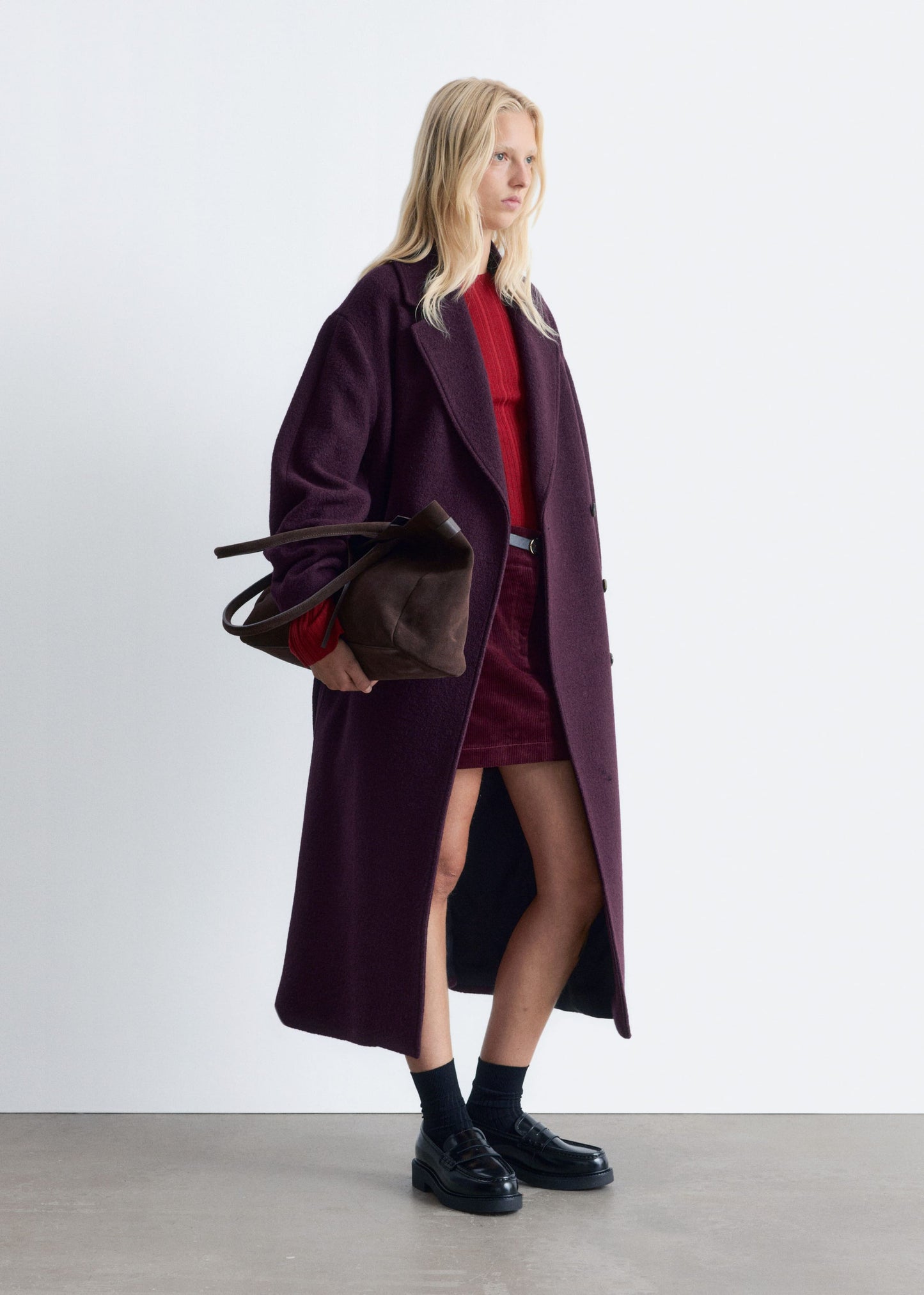 Voluminous Belted Wool Coat