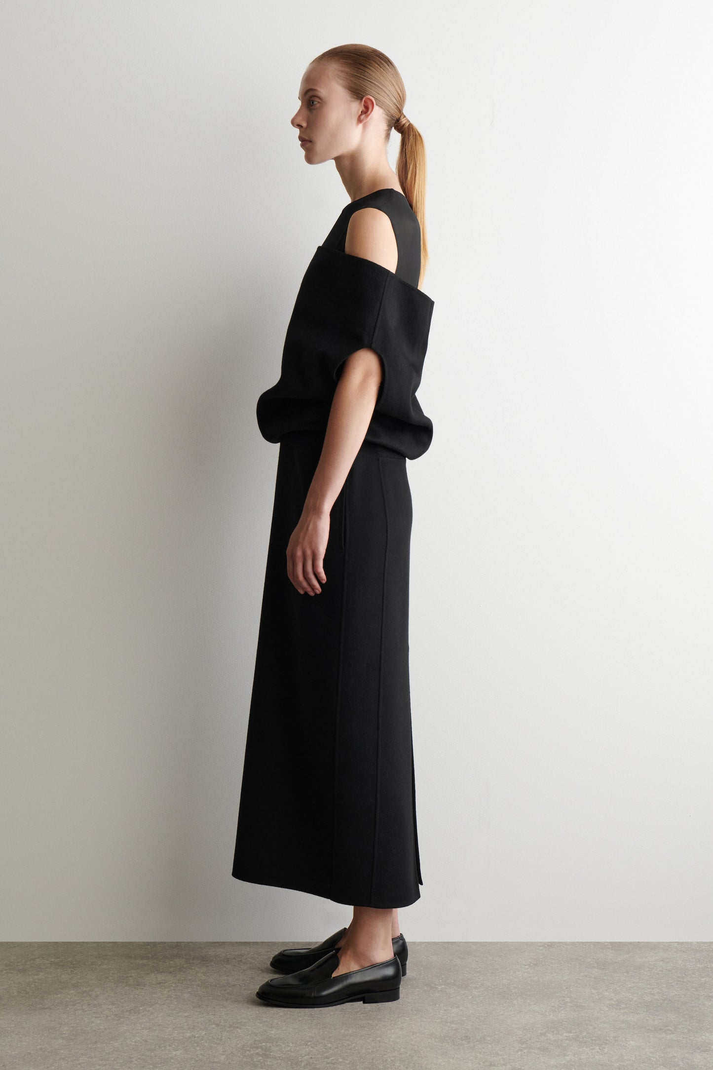 Off-The-Shoulder Wool-Silk Dress