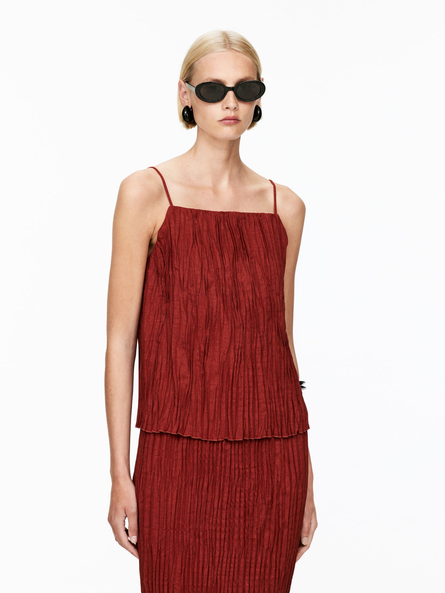 Crinkled Strap Top